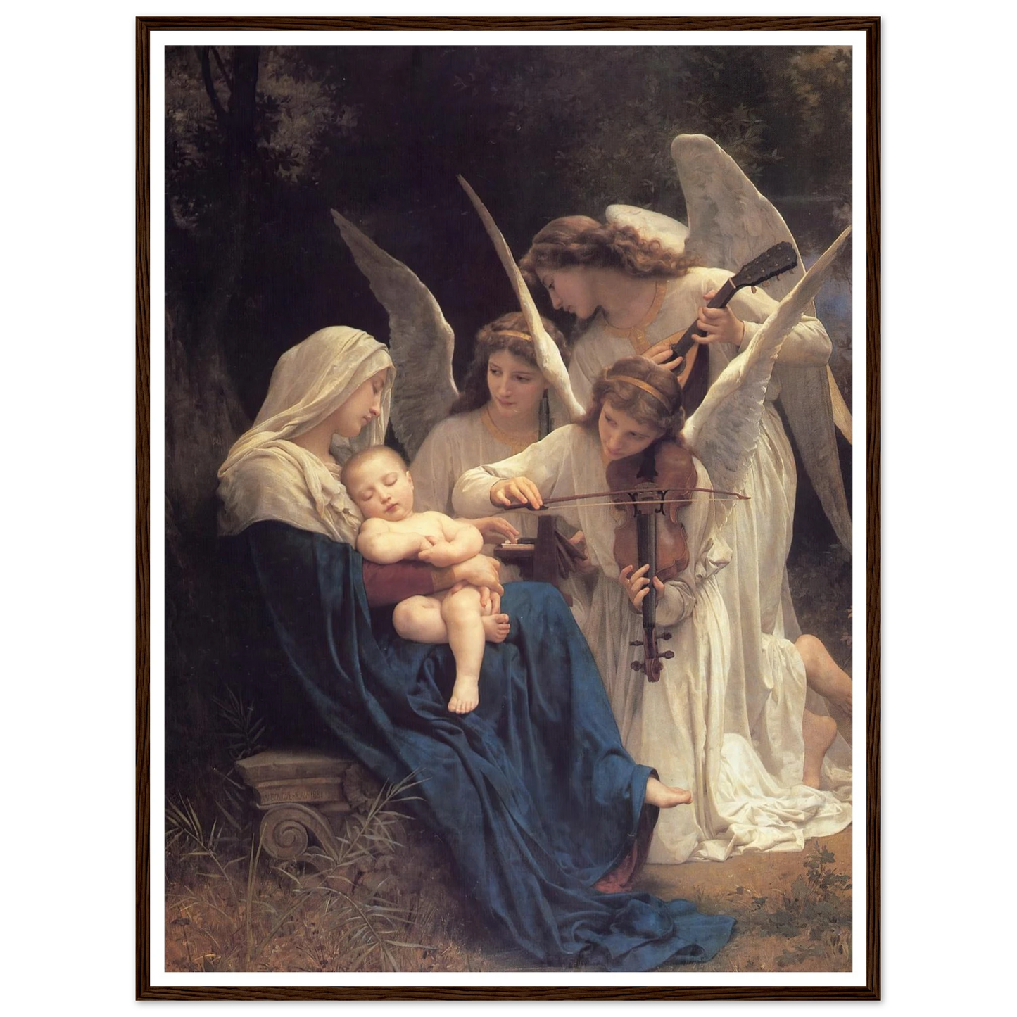 The song of the angels (1881) Art Print | William Bouguereau - Framed Poster - 30x40 cm / 12x16″ - Black frame