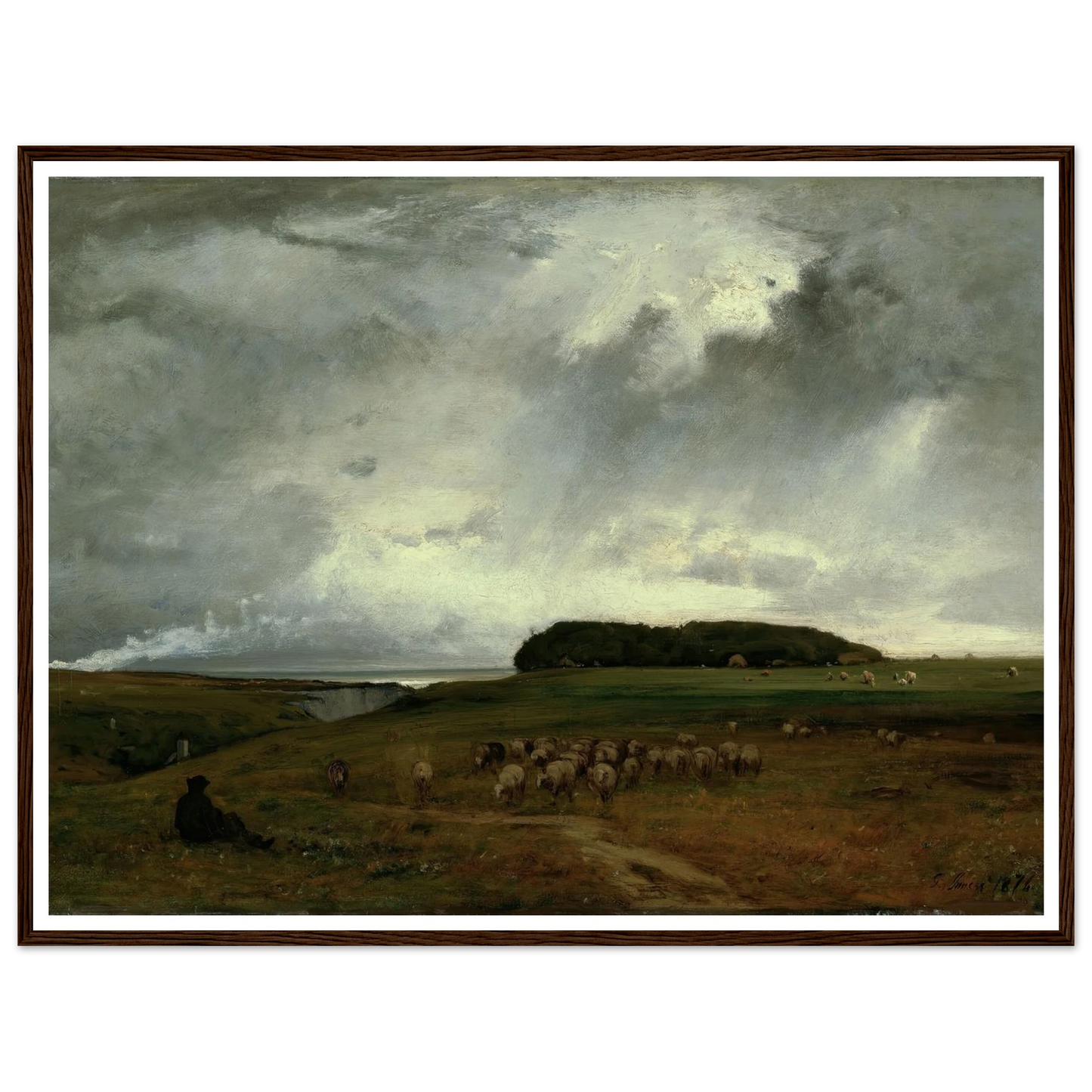 The Storm (1876) Art Print | George Inness - Framed Poster - 30x40 cm / 12x16″ - Black frame