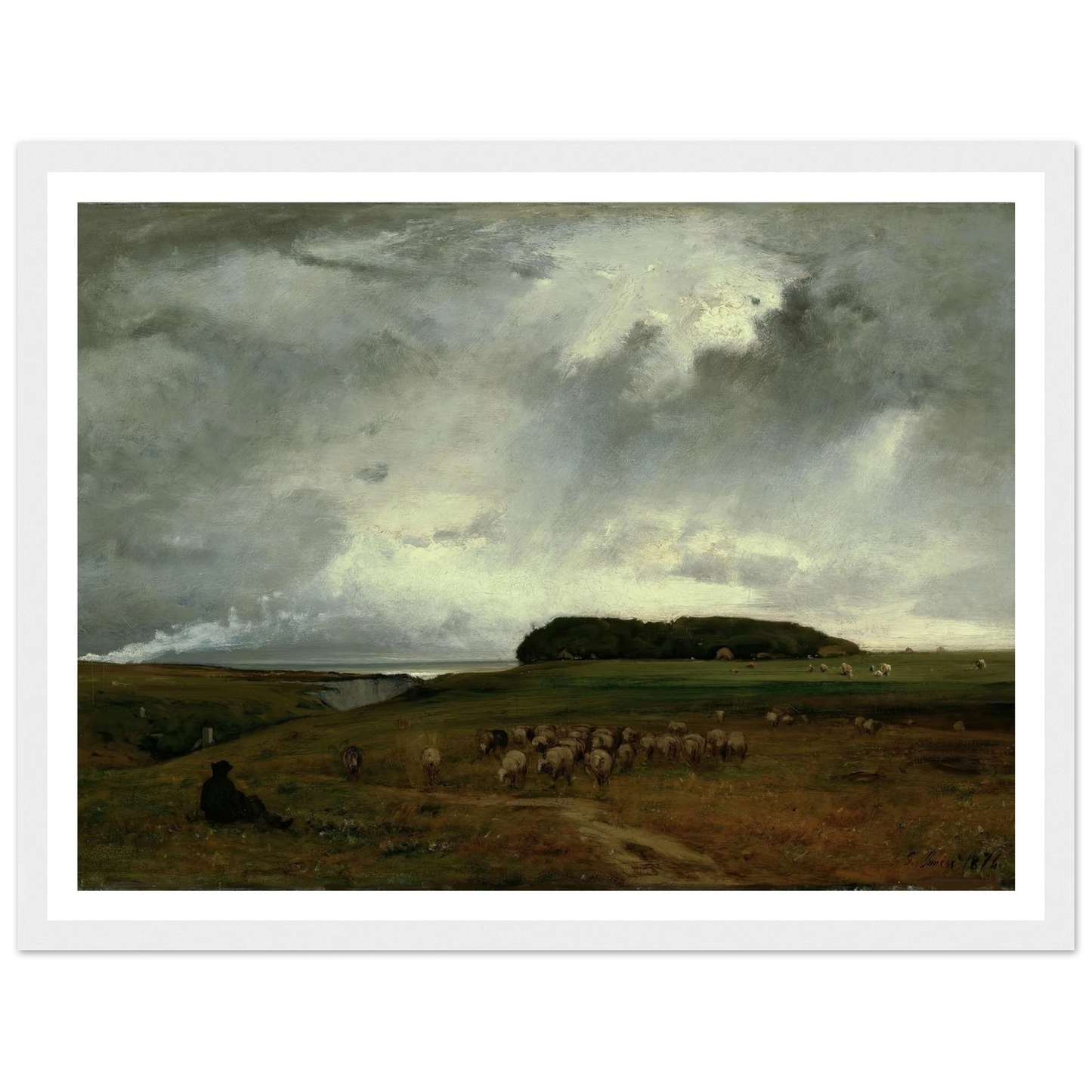 The Storm (1876) Art Print | George Inness - Framed Poster - 30x40 cm / 12x16″ - Black frame