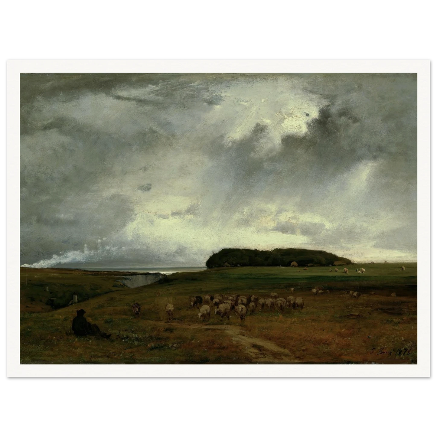 The Storm (1876) Art Print | George Inness - Framed Poster - 30x40 cm / 12x16″ - Black frame