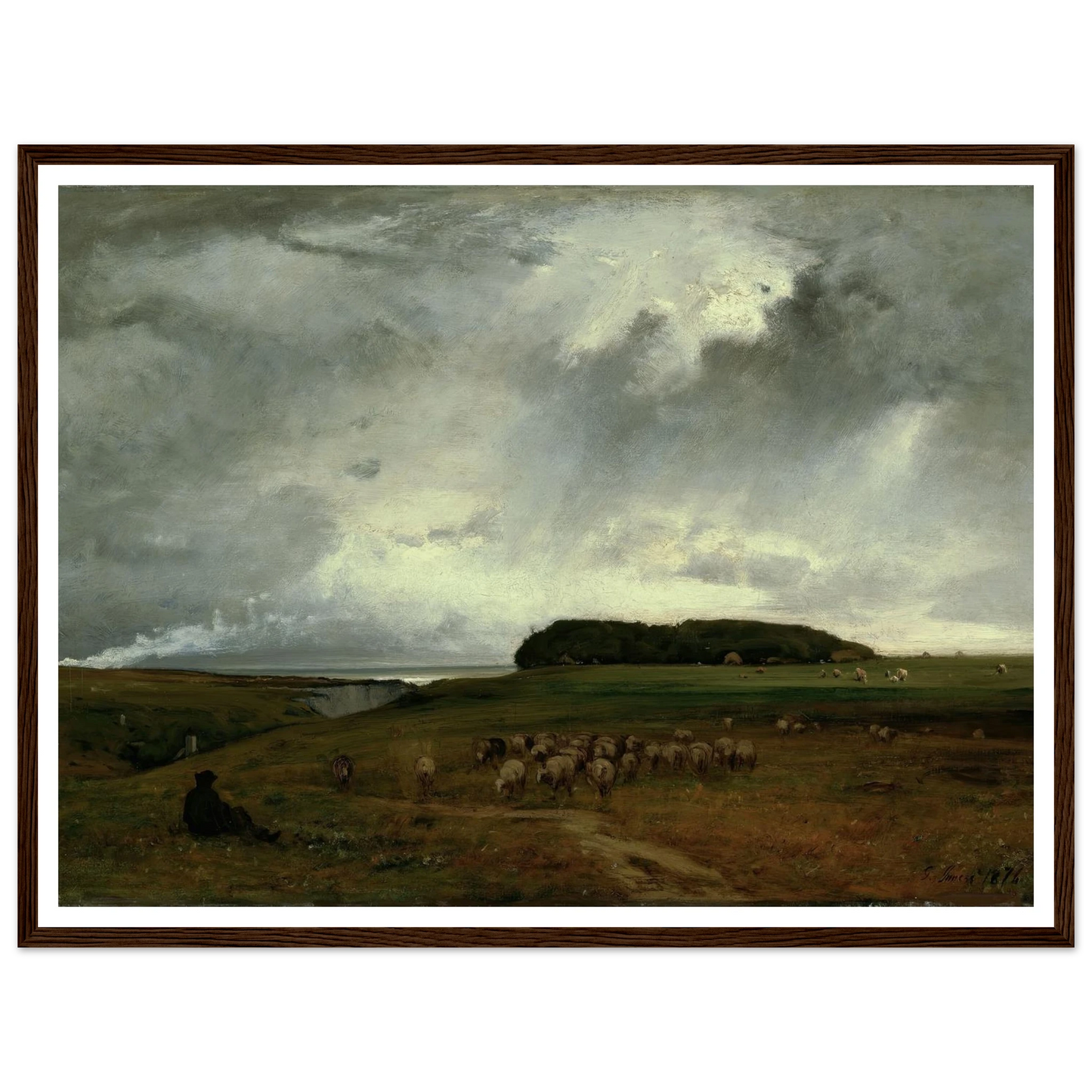 The Storm (1876) Art Print | George Inness - Framed Poster - 30x40 cm / 12x16″ - Black frame