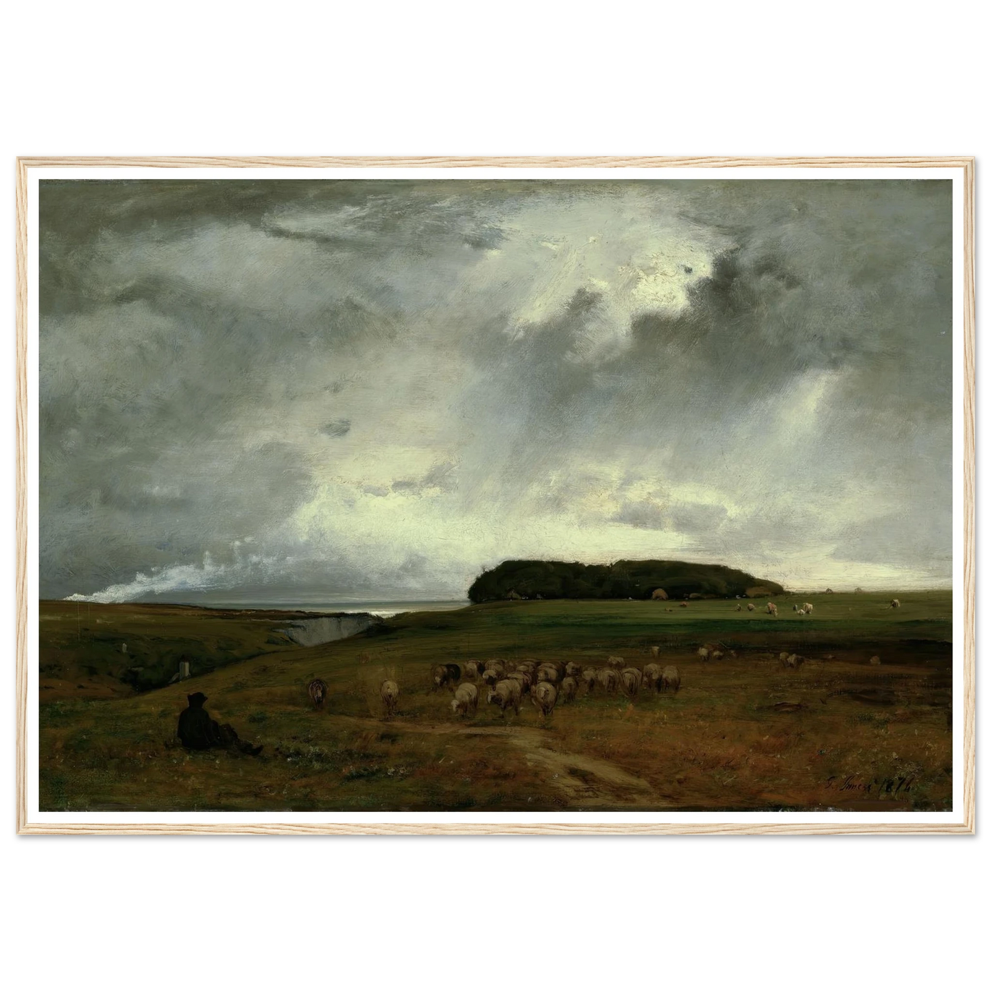 The Storm (1876) Art Print | George Inness - Framed Poster - 30x40 cm / 12x16″ - Black frame