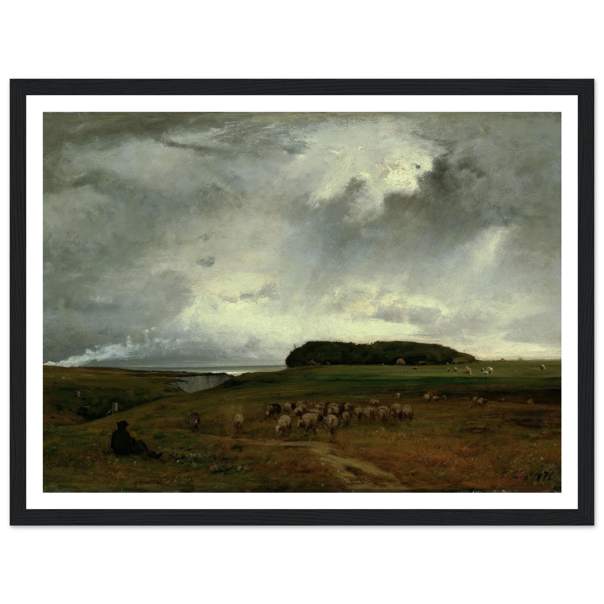 The Storm (1876) Art Print | George Inness - Framed Poster - 30x40 cm / 12x16″ - Black frame
