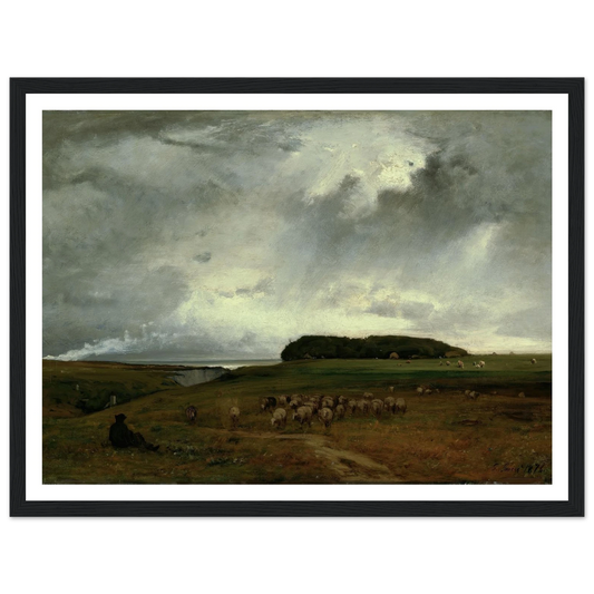 The Storm (1876) Art Print | George Inness - Framed Poster - 30x40 cm / 12x16″ - Black frame
