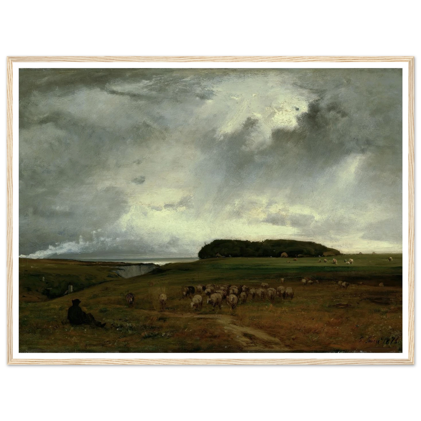 The Storm (1876) Art Print | George Inness - Framed Poster - 30x40 cm / 12x16″ - Black frame