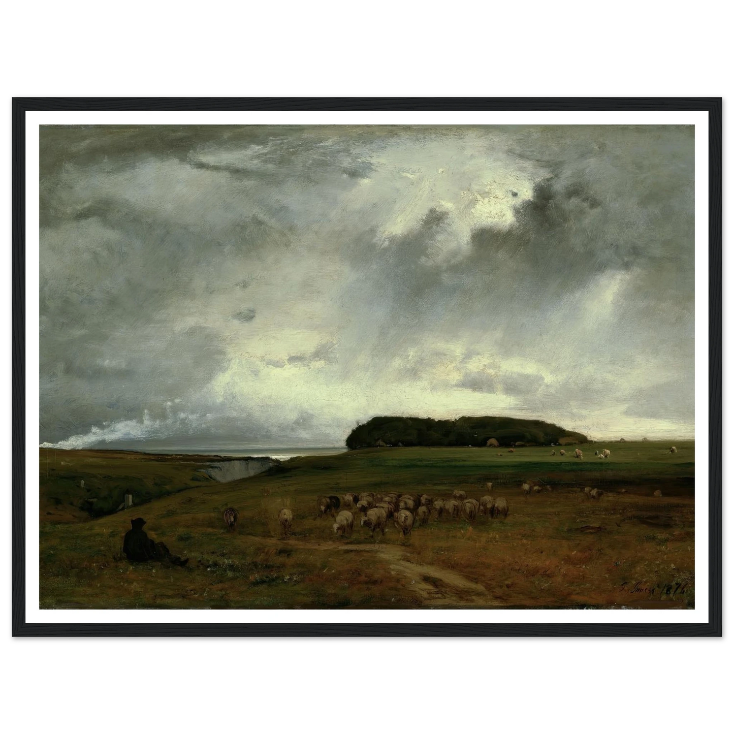 The Storm (1876) Art Print | George Inness - Framed Poster - 30x40 cm / 12x16″ - Black frame