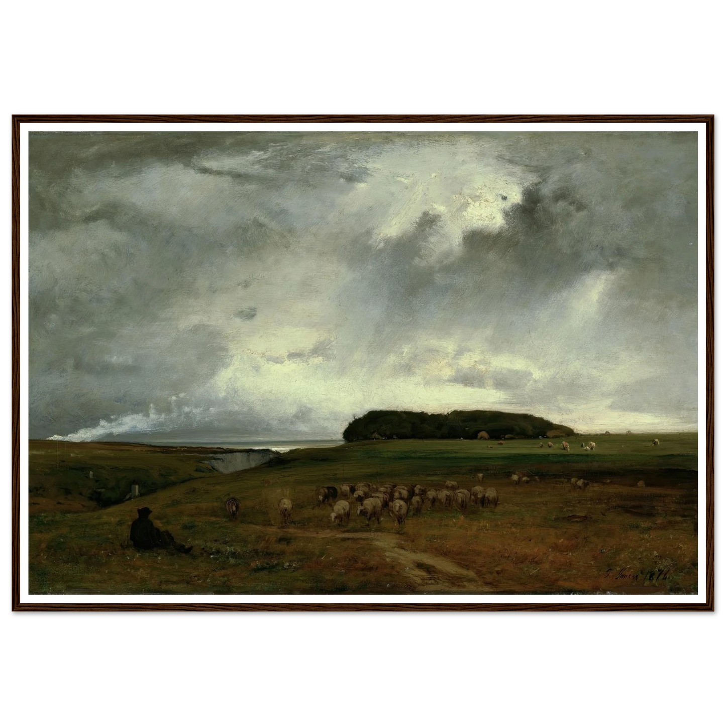The Storm (1876) Art Print | George Inness - Framed Poster - 30x40 cm / 12x16″ - Black frame