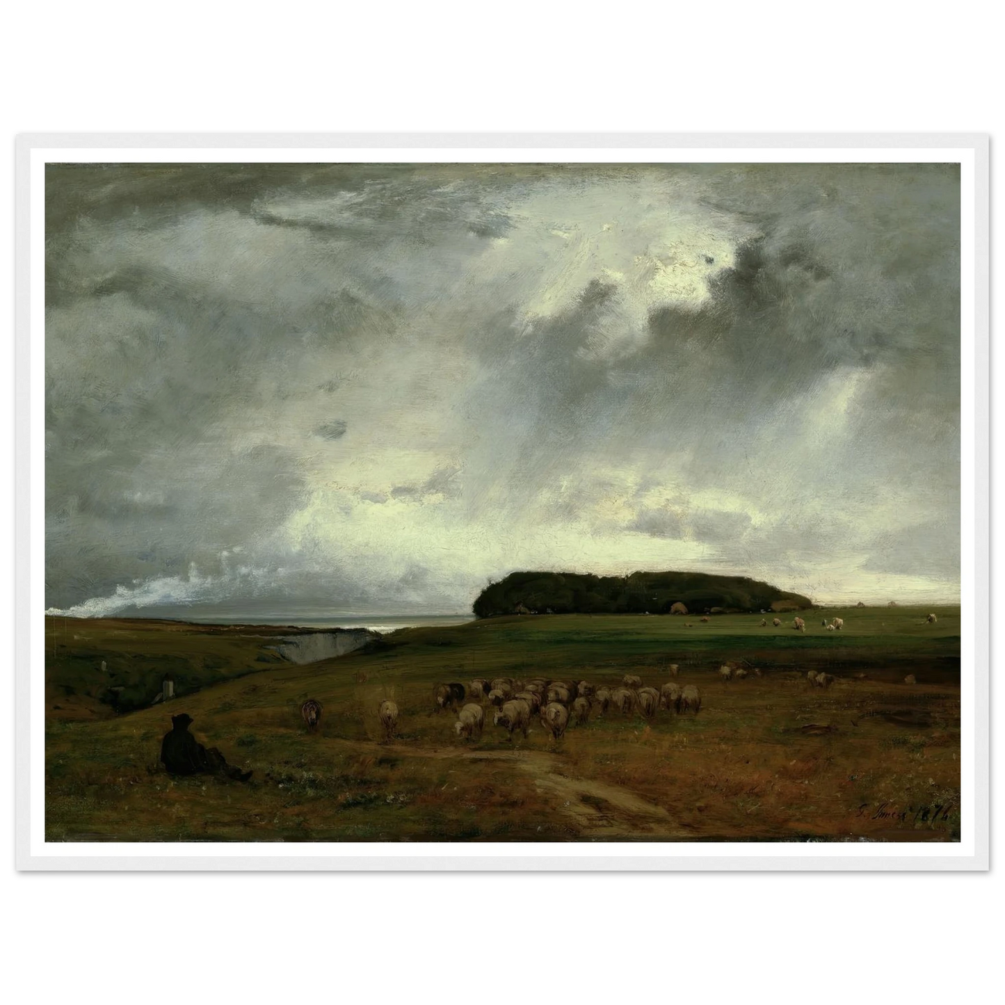 The Storm (1876) Art Print | George Inness - Framed Poster - 30x40 cm / 12x16″ - Black frame