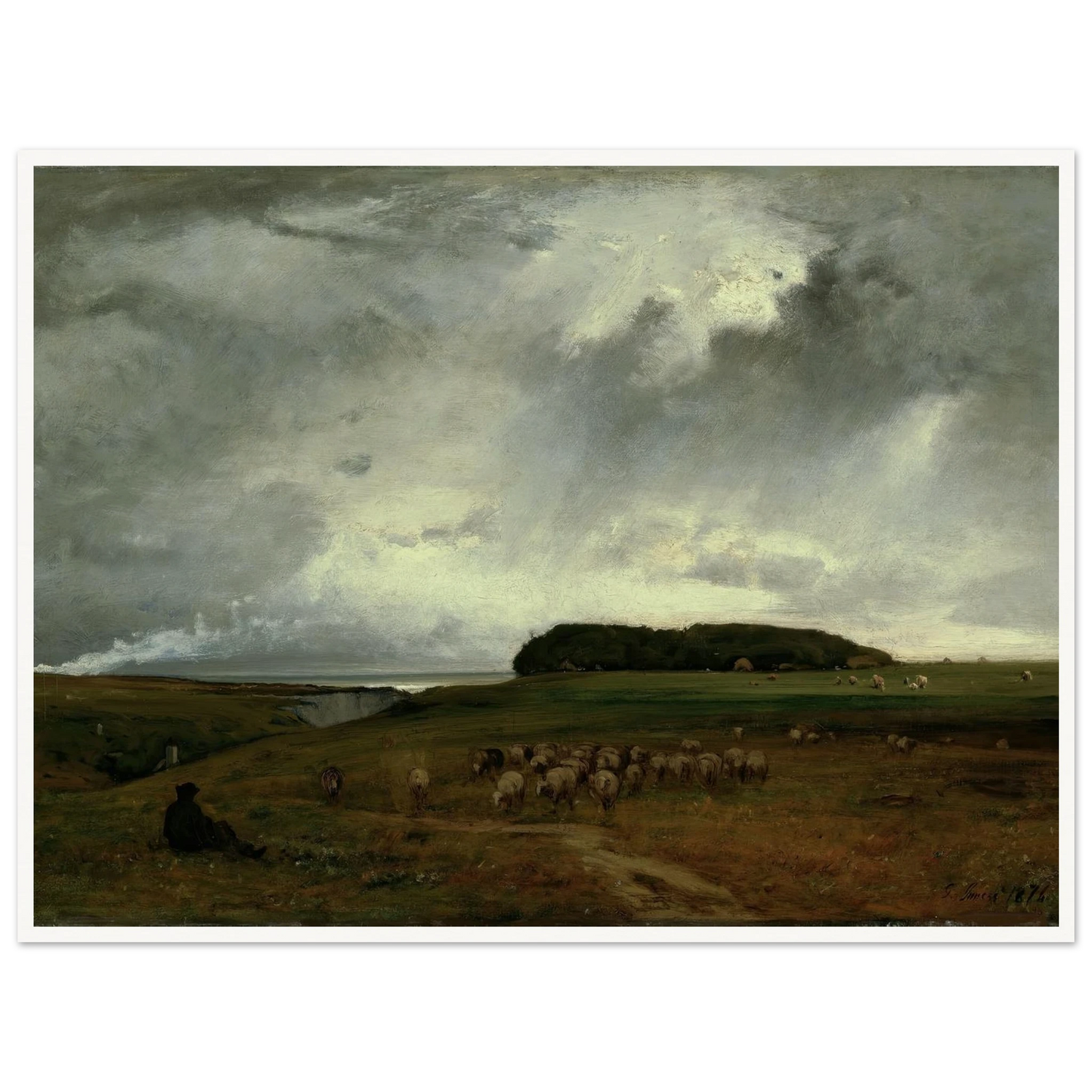 The Storm (1876) Art Print | George Inness - Framed Poster - 30x40 cm / 12x16″ - Black frame