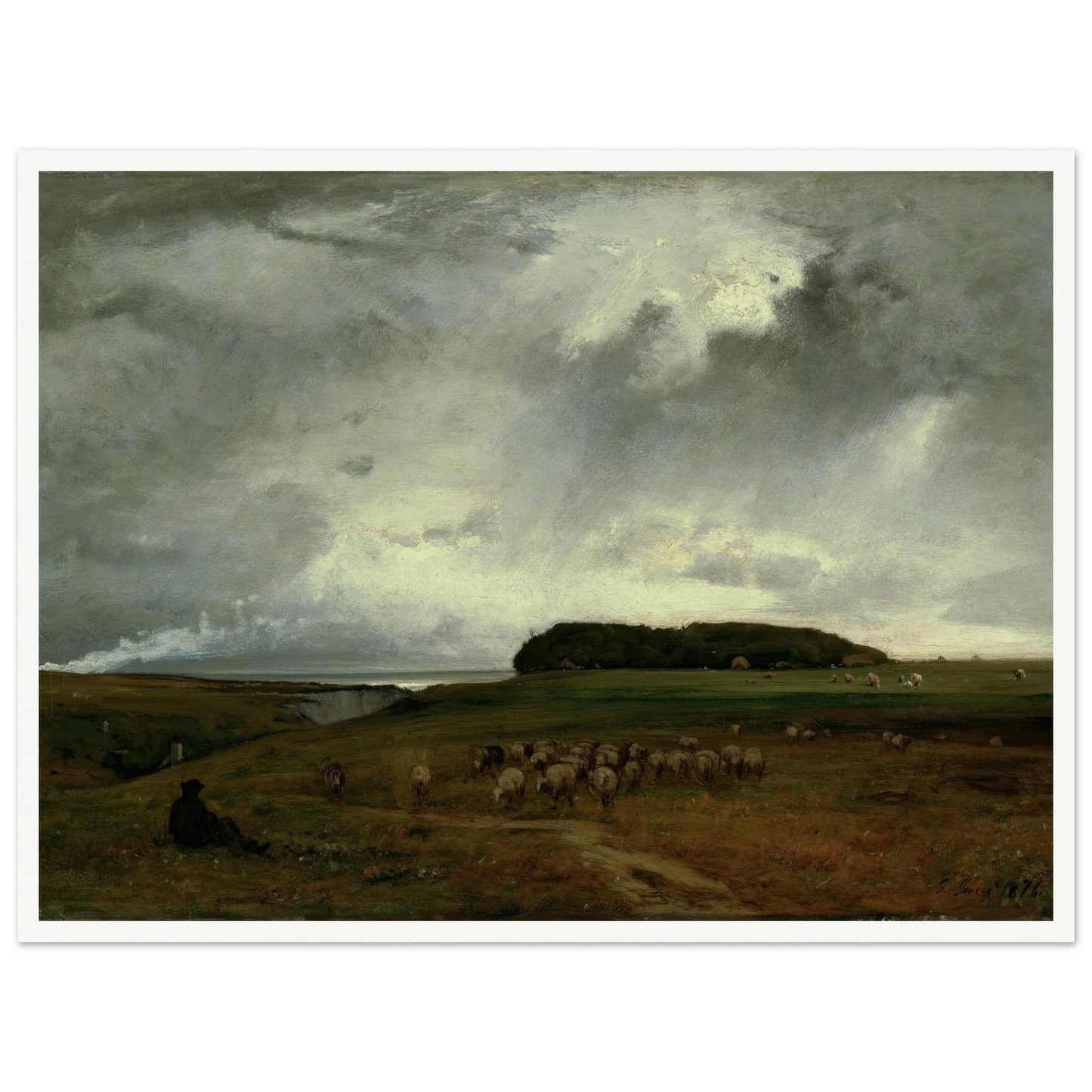 The Storm (1876) Art Print | George Inness - Framed Poster - 30x40 cm / 12x16″ - Black frame