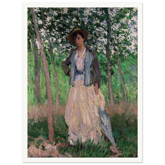 The Stroller (Suzanne Hoschedé, later Mrs. Theodore Earl Butler, 1868–1899) (1887) Art Print | Claude Monet - Framed Poster - 30x40 cm / 12x16″ - Black frame