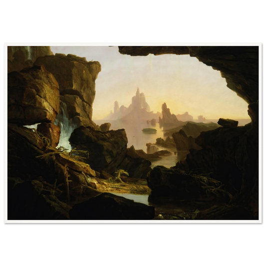 The Subsiding of the Waters of the Deluge (1829) Art Print | Thomas Cole - Framed Poster - 30x40 cm / 12x16″ - Black frame