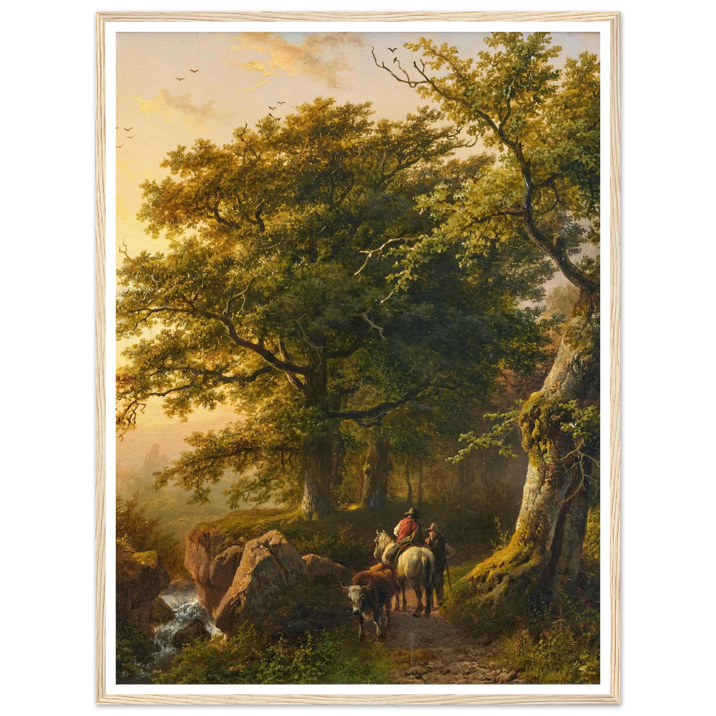 The Summer (1854) Art Print | Barend Cornelis Koekkoek - Framed Poster - 30x40 cm / 12x16″ - Black frame