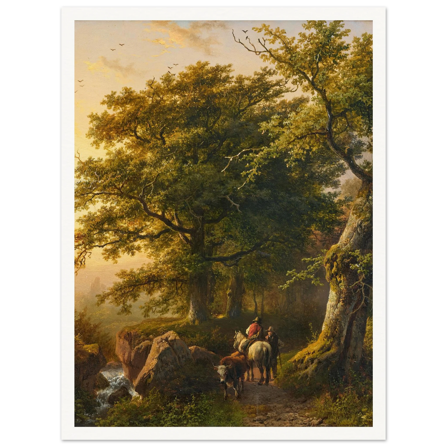 The Summer (1854) Art Print | Barend Cornelis Koekkoek - Framed Poster - 30x40 cm / 12x16″ - Black frame