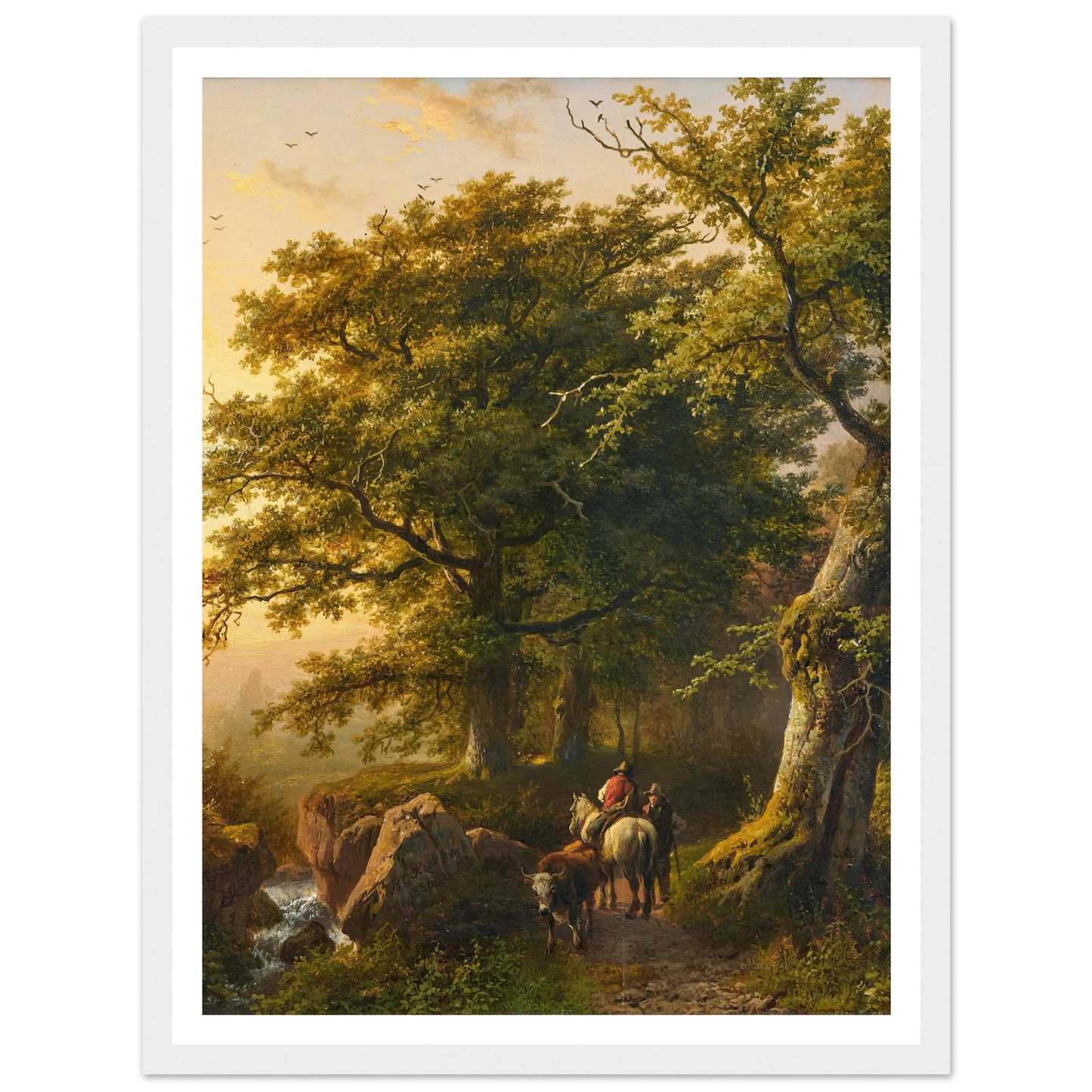 The Summer (1854) Art Print | Barend Cornelis Koekkoek - Framed Poster - 30x40 cm / 12x16″ - Black frame