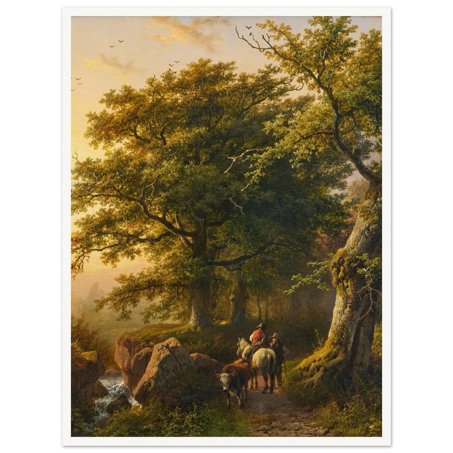 The Summer (1854) Art Print | Barend Cornelis Koekkoek - Framed Poster - 30x40 cm / 12x16″ - Black frame
