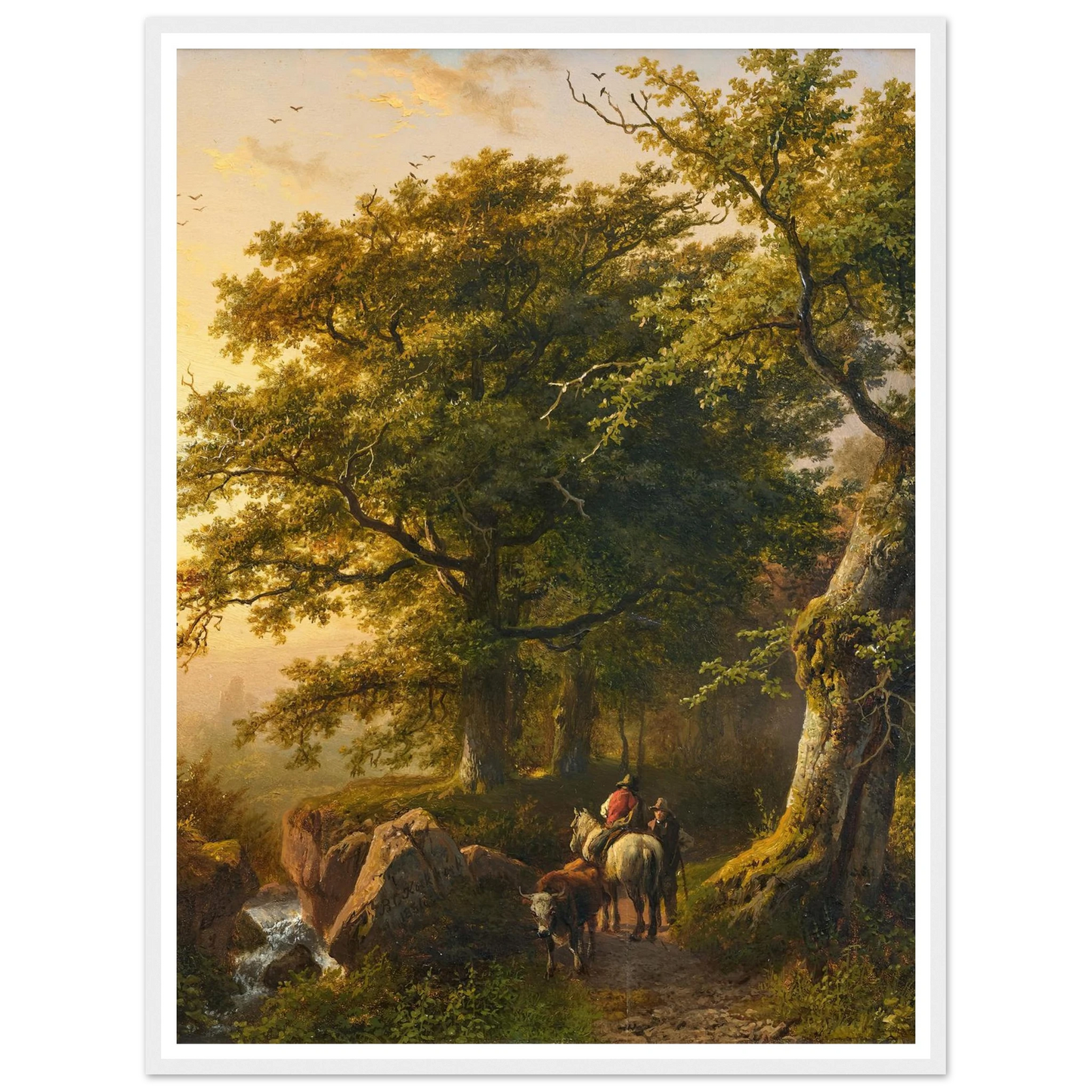 The Summer (1854) Art Print | Barend Cornelis Koekkoek - Framed Poster - 30x40 cm / 12x16″ - Black frame