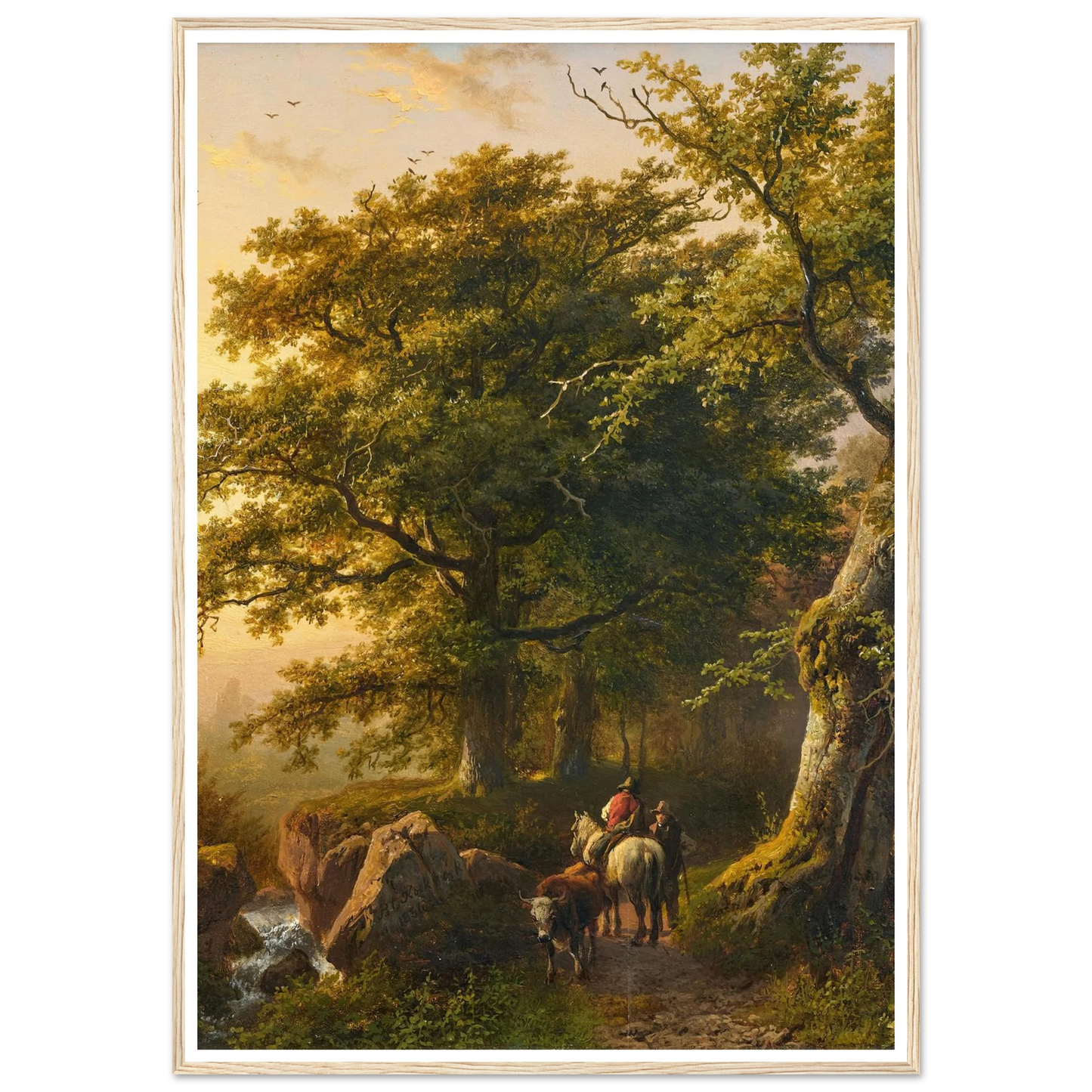 The Summer (1854) Art Print | Barend Cornelis Koekkoek - Framed Poster - 30x40 cm / 12x16″ - Black frame