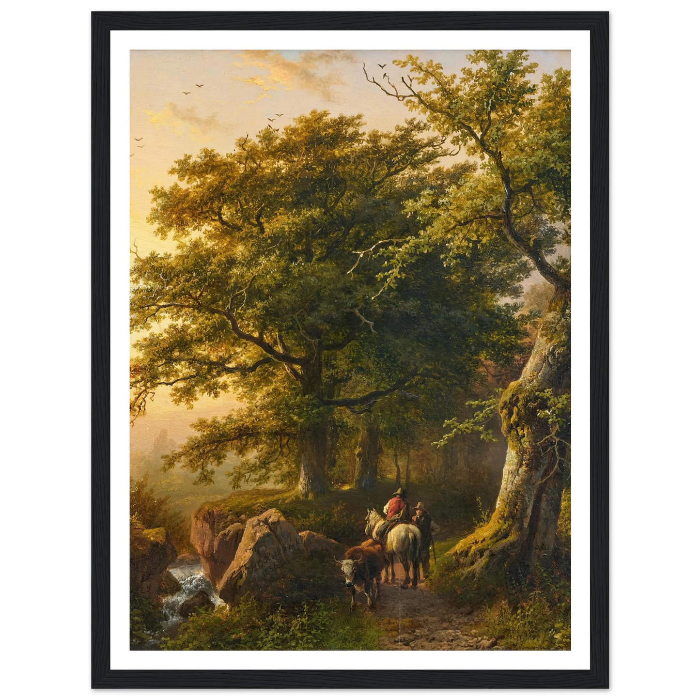 The Summer (1854) Art Print | Barend Cornelis Koekkoek - Framed Poster - 30x40 cm / 12x16″ - Black frame