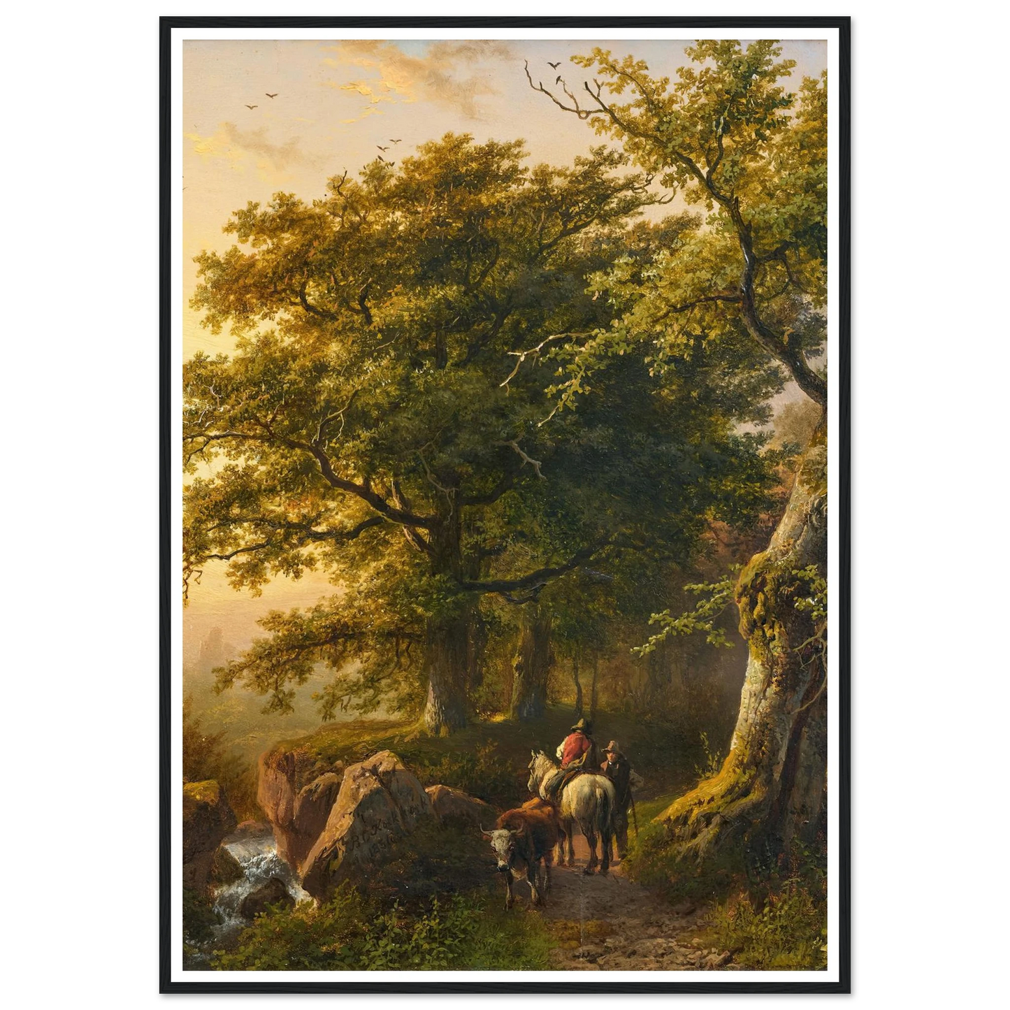 The Summer (1854) Art Print | Barend Cornelis Koekkoek - Framed Poster - 30x40 cm / 12x16″ - Black frame