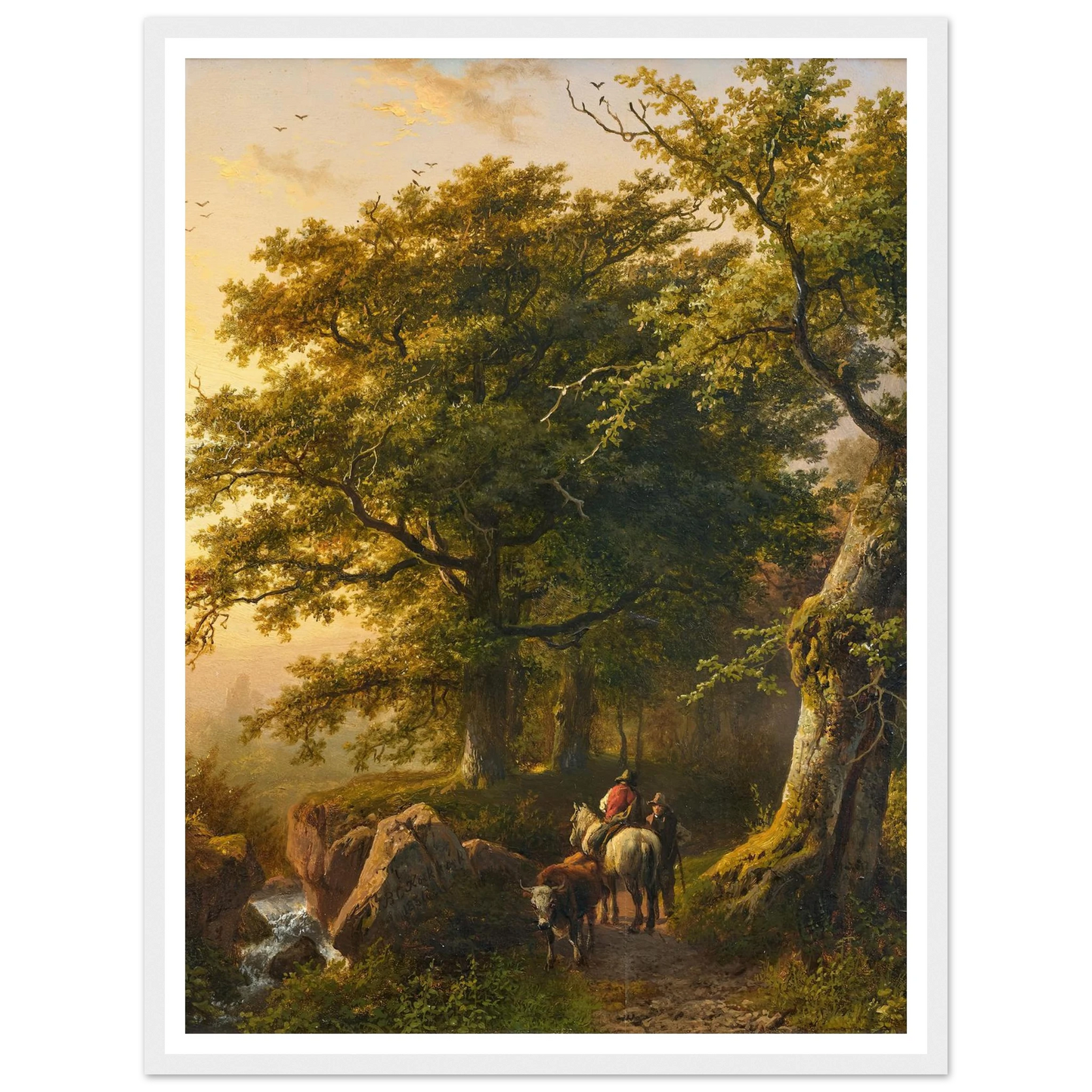 The Summer (1854) Art Print | Barend Cornelis Koekkoek - Framed Poster - 30x40 cm / 12x16″ - Black frame
