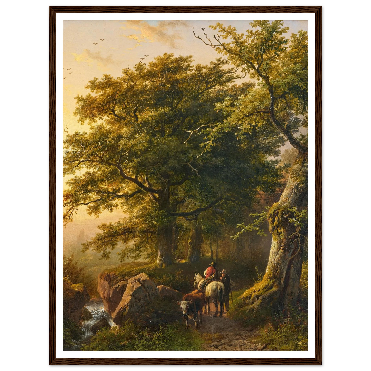 The Summer (1854) Art Print | Barend Cornelis Koekkoek - Framed Poster - 30x40 cm / 12x16″ - Black frame