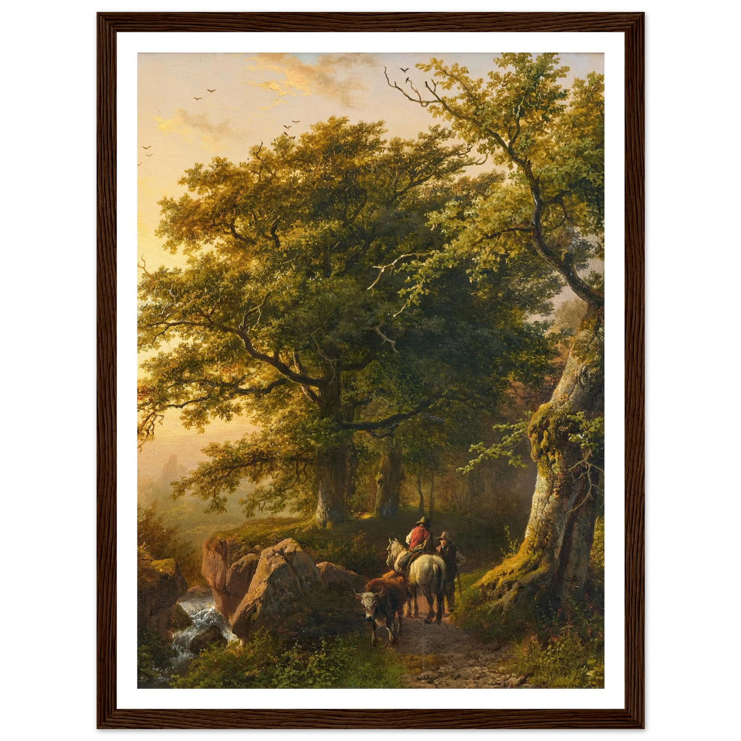 The Summer (1854) Art Print | Barend Cornelis Koekkoek - Framed Poster - 30x40 cm / 12x16″ - Black frame