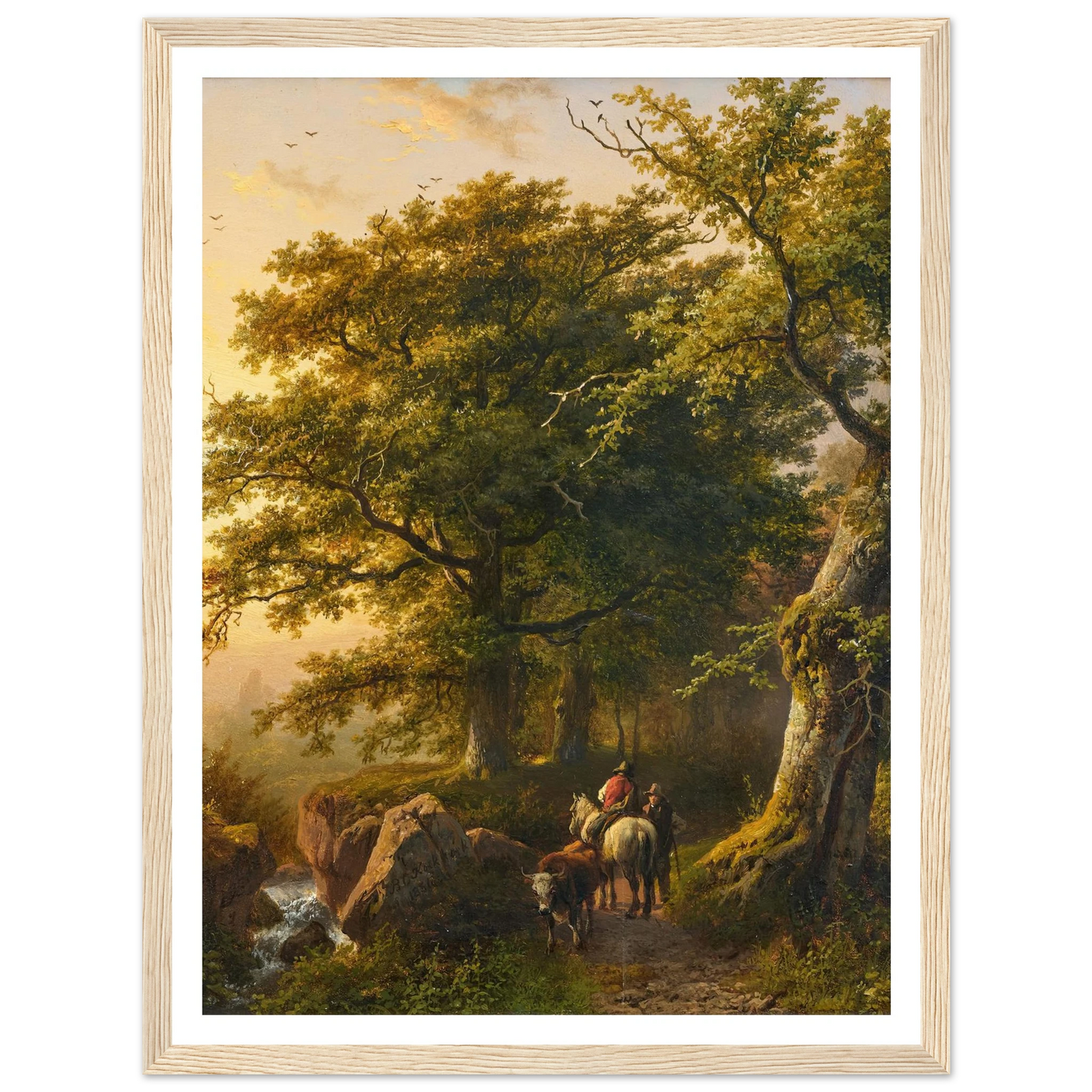 The Summer (1854) Art Print | Barend Cornelis Koekkoek - Framed Poster - 30x40 cm / 12x16″ - Black frame