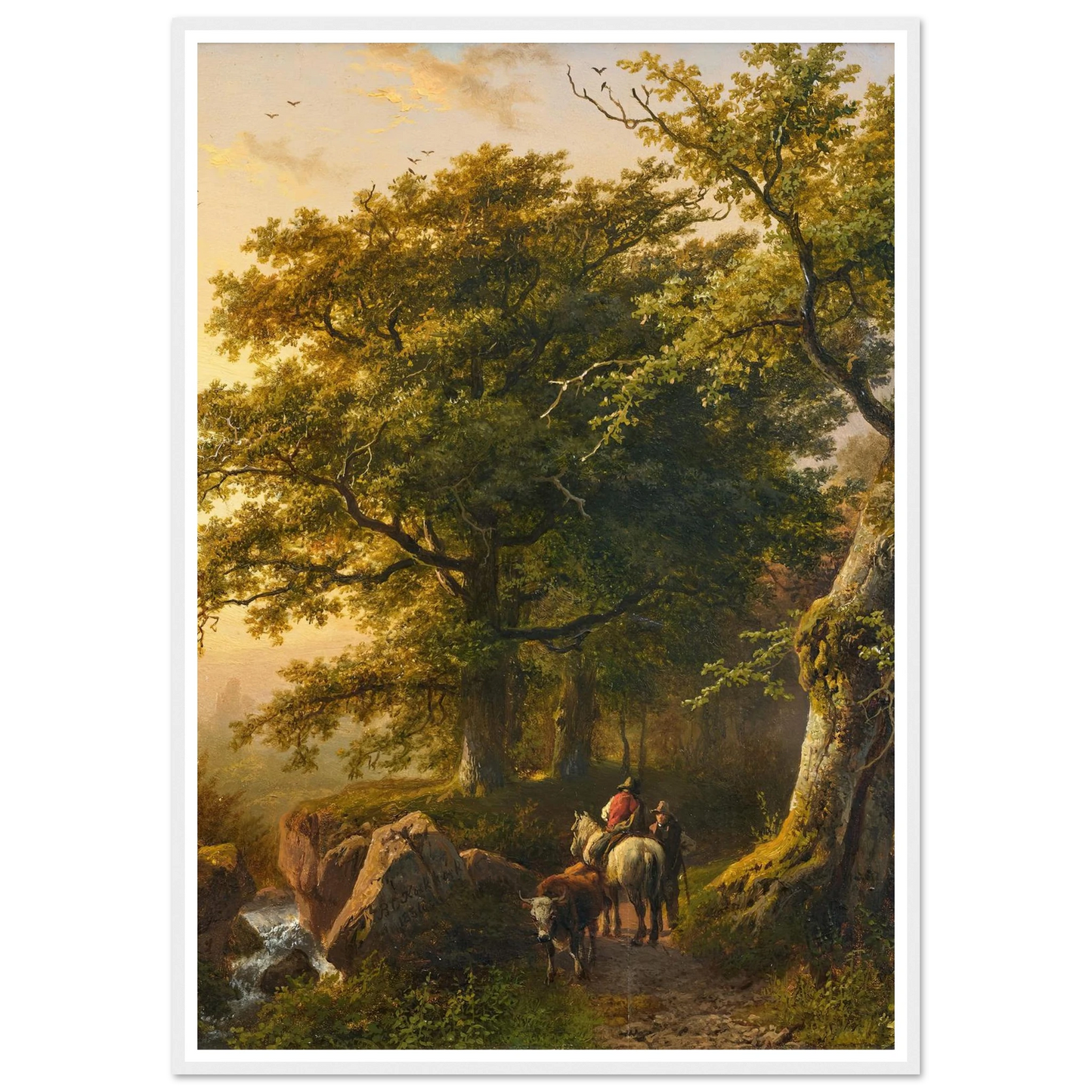 The Summer (1854) Art Print | Barend Cornelis Koekkoek - Framed Poster - 30x40 cm / 12x16″ - Black frame