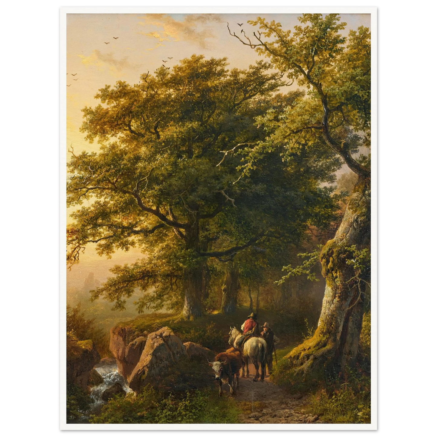 The Summer (1854) Art Print | Barend Cornelis Koekkoek - Framed Poster - 30x40 cm / 12x16″ - Black frame