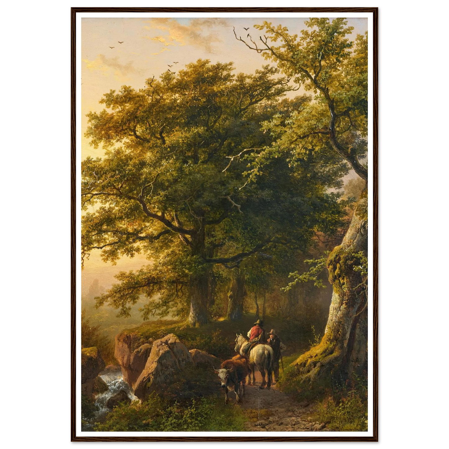 The Summer (1854) Art Print | Barend Cornelis Koekkoek - Framed Poster - 30x40 cm / 12x16″ - Black frame