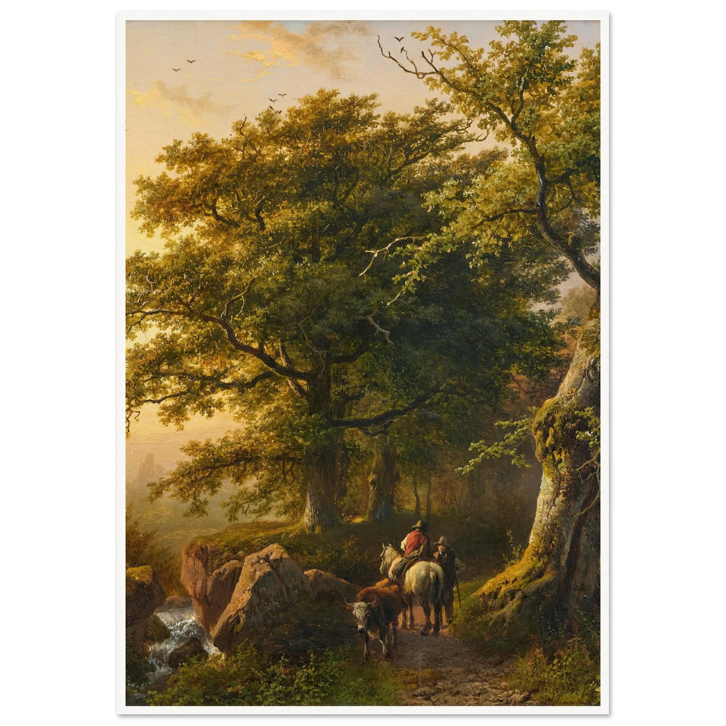 The Summer (1854) Art Print | Barend Cornelis Koekkoek - Framed Poster - 30x40 cm / 12x16″ - Black frame