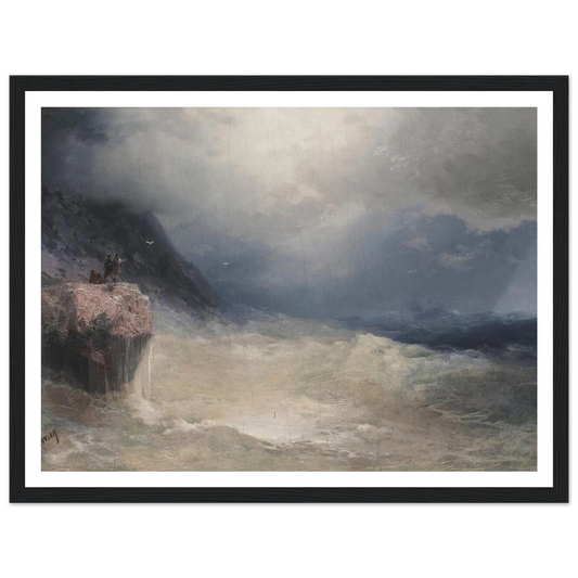 The Survivor Art Print | Ivan Konstantinovich Aivazovsky - Framed Poster - 30x40 cm / 12x16″ - Black frame