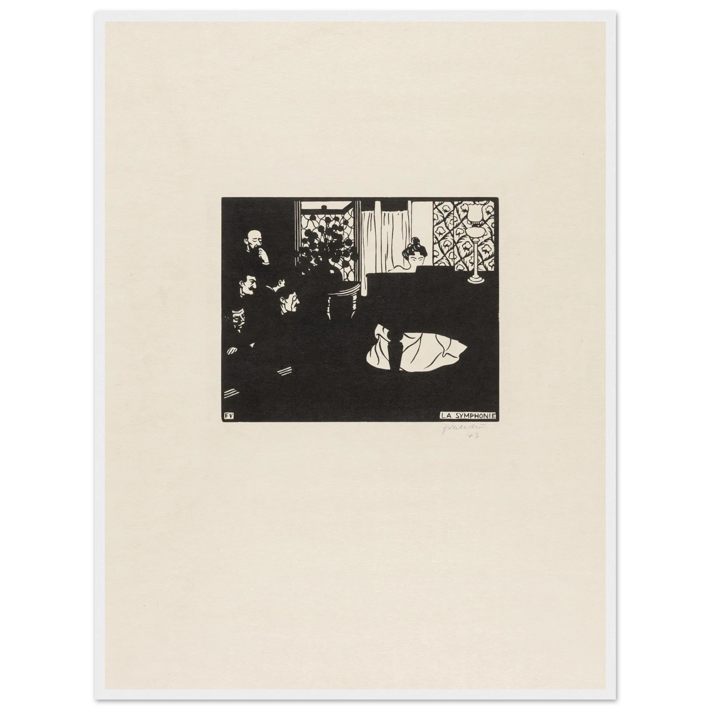 The Symphony (1897) Art Print | Felix Vallotton - Framed Poster - 30x40 cm / 12x16″ - Black frame