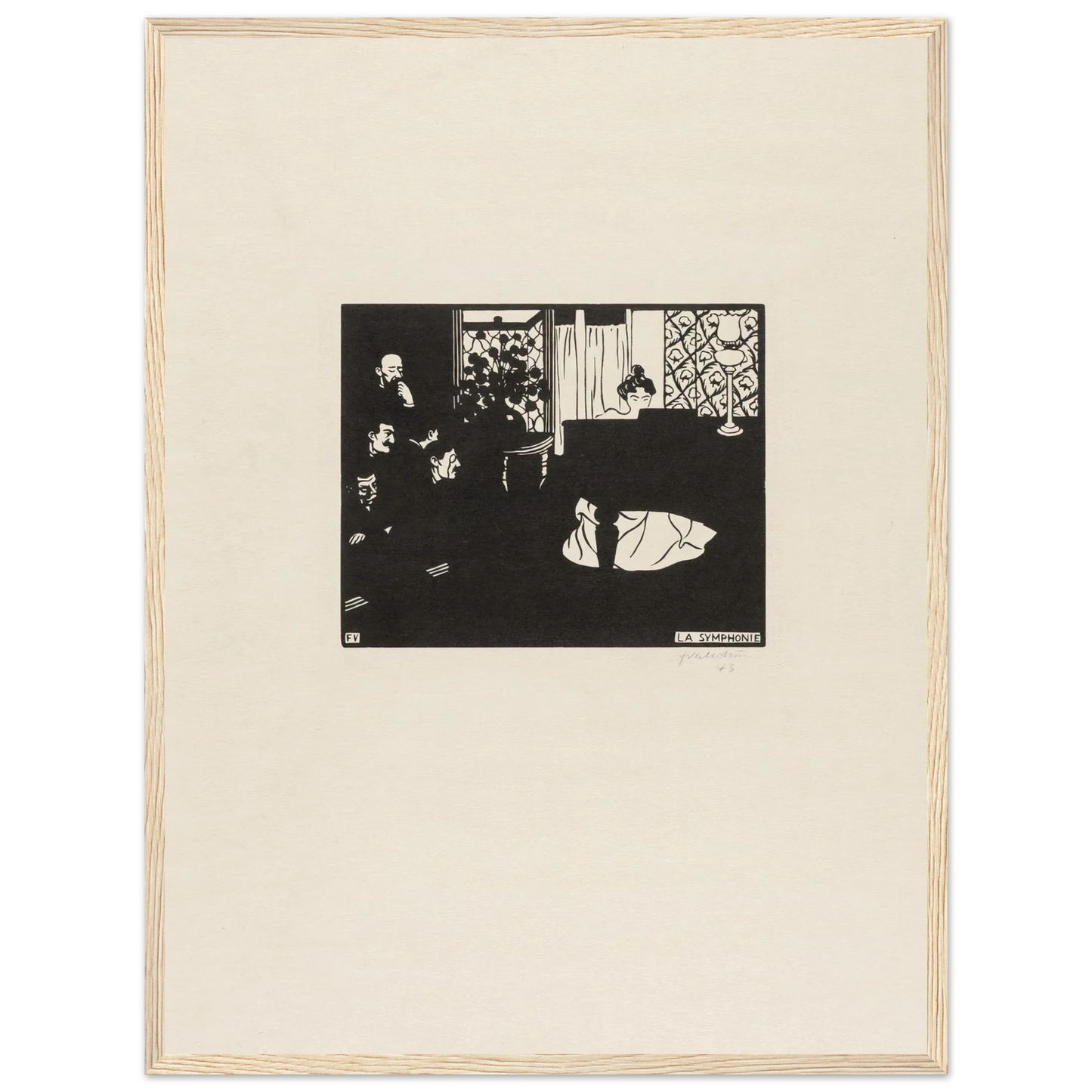 The Symphony (1897) Art Print | Felix Vallotton - Framed Poster - 30x40 cm / 12x16″ - Black frame