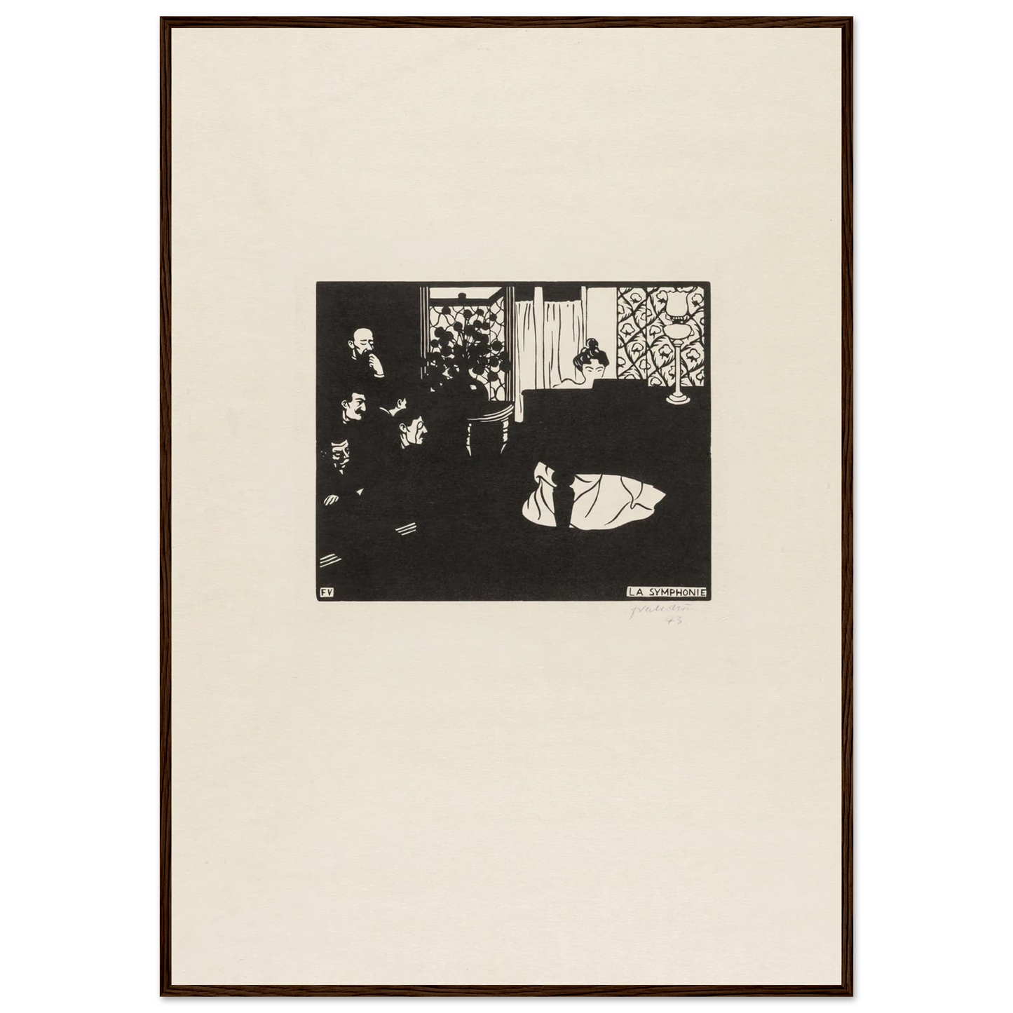 The Symphony (1897) Art Print | Felix Vallotton - Framed Poster - 30x40 cm / 12x16″ - Black frame
