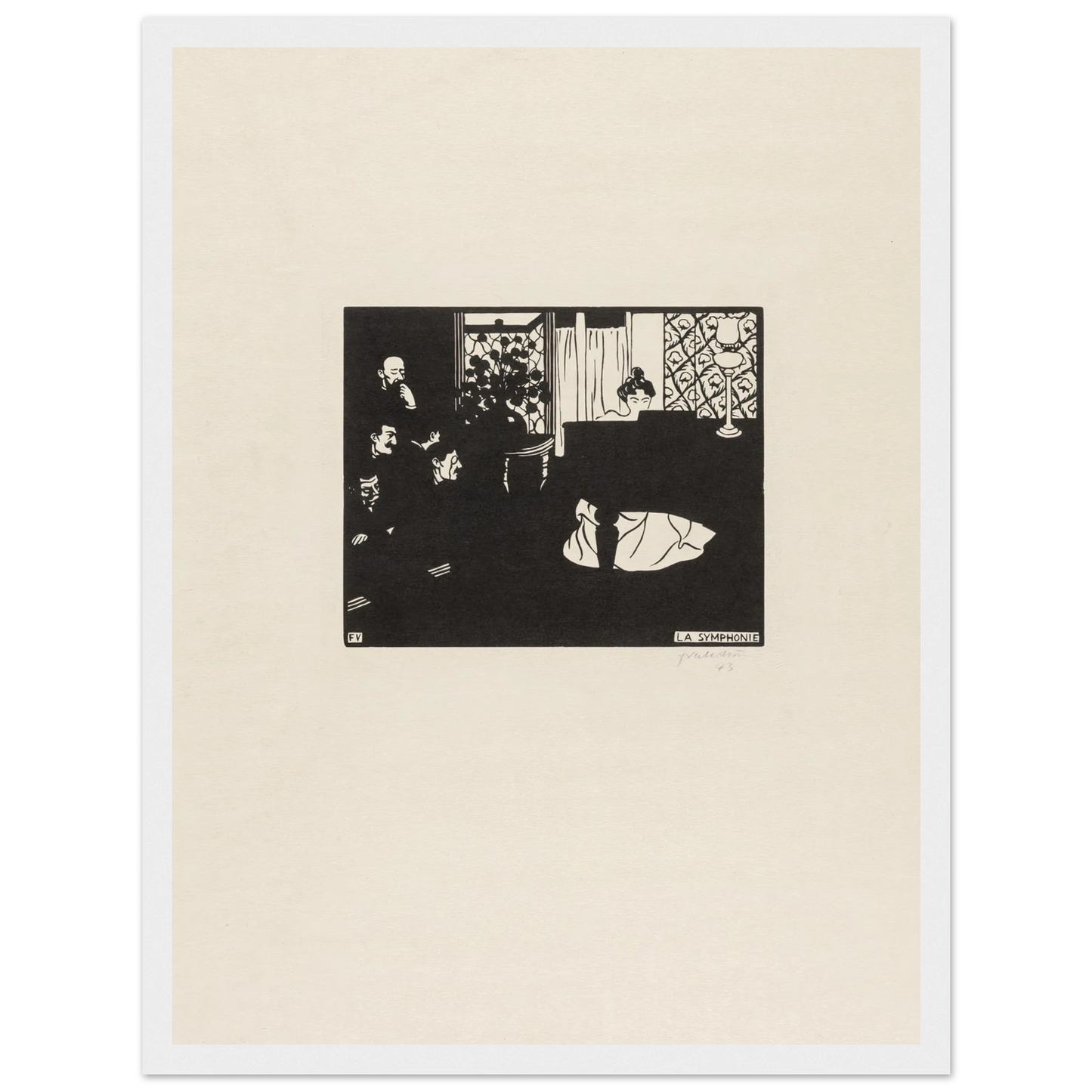 The Symphony (1897) Art Print | Felix Vallotton - Framed Poster - 30x40 cm / 12x16″ - Black frame