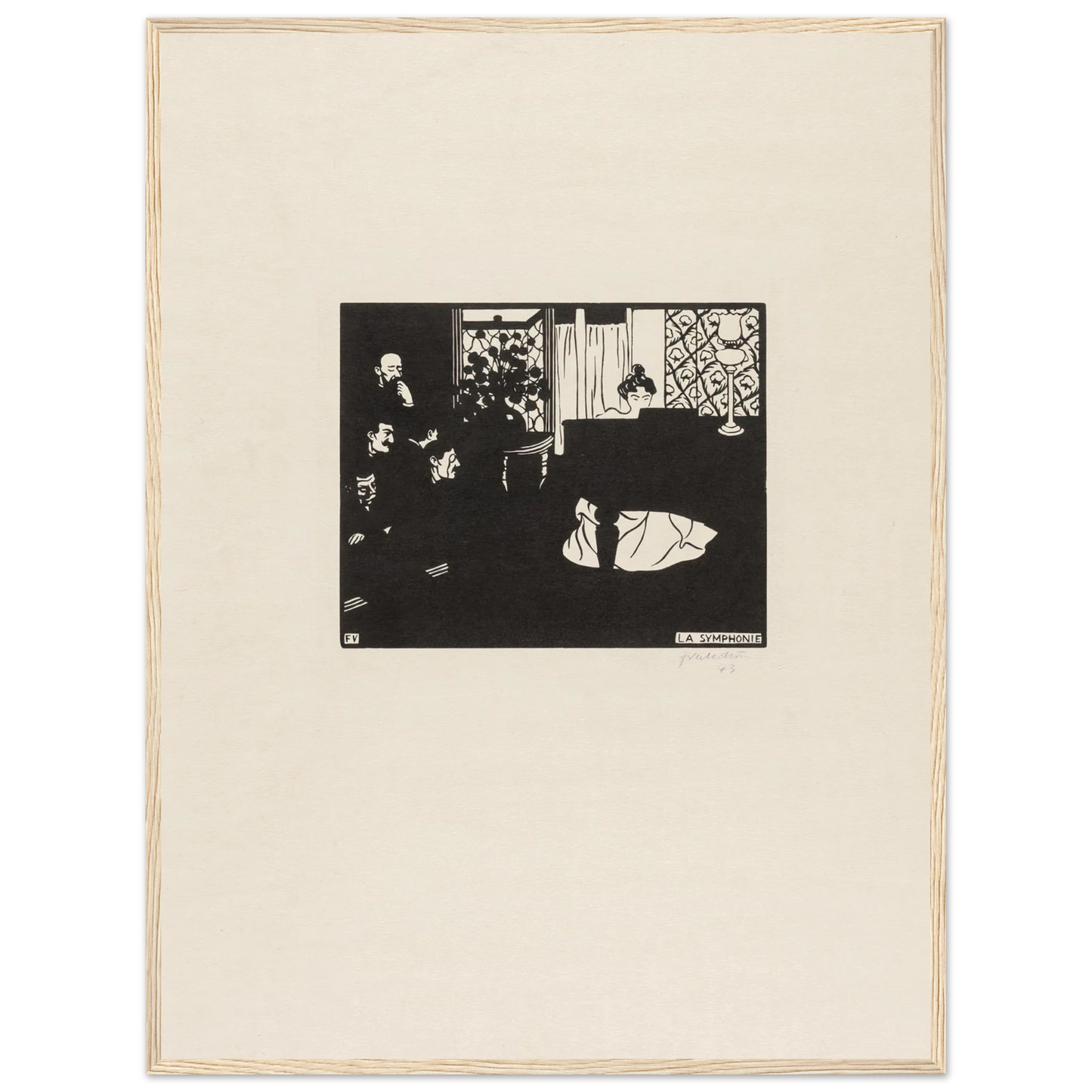 The Symphony (1897) Art Print | Felix Vallotton - Framed Poster - 30x40 cm / 12x16″ - Black frame