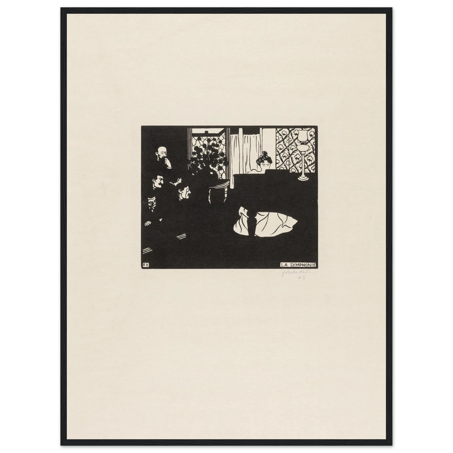 The Symphony (1897) Art Print | Felix Vallotton - Framed Poster - 30x40 cm / 12x16″ - Black frame