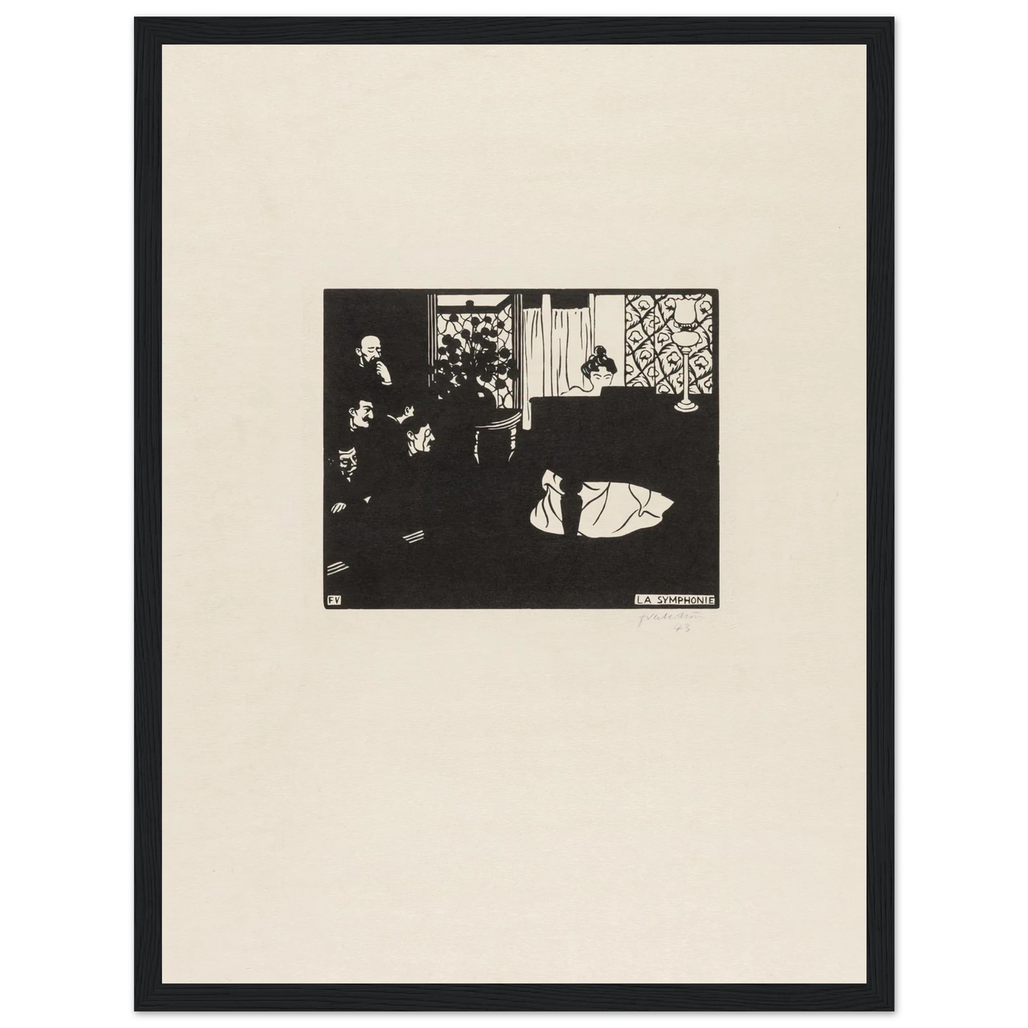 The Symphony (1897) Art Print | Felix Vallotton - Framed Poster - 30x40 cm / 12x16″ - Black frame