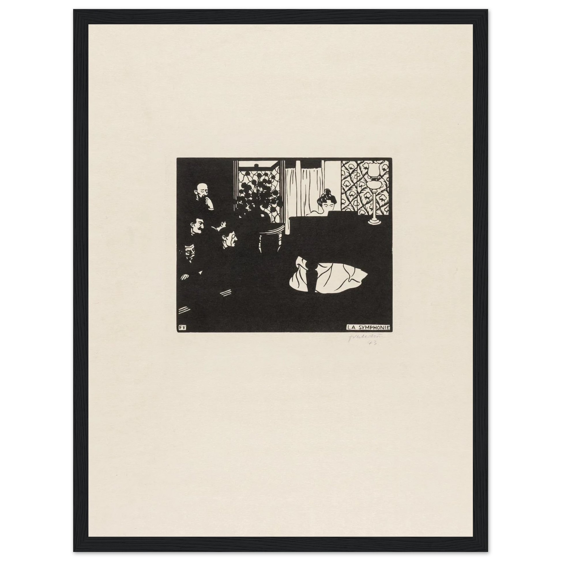 The Symphony (1897) Art Print | Felix Vallotton - Framed Poster - 30x40 cm / 12x16″ - Black frame