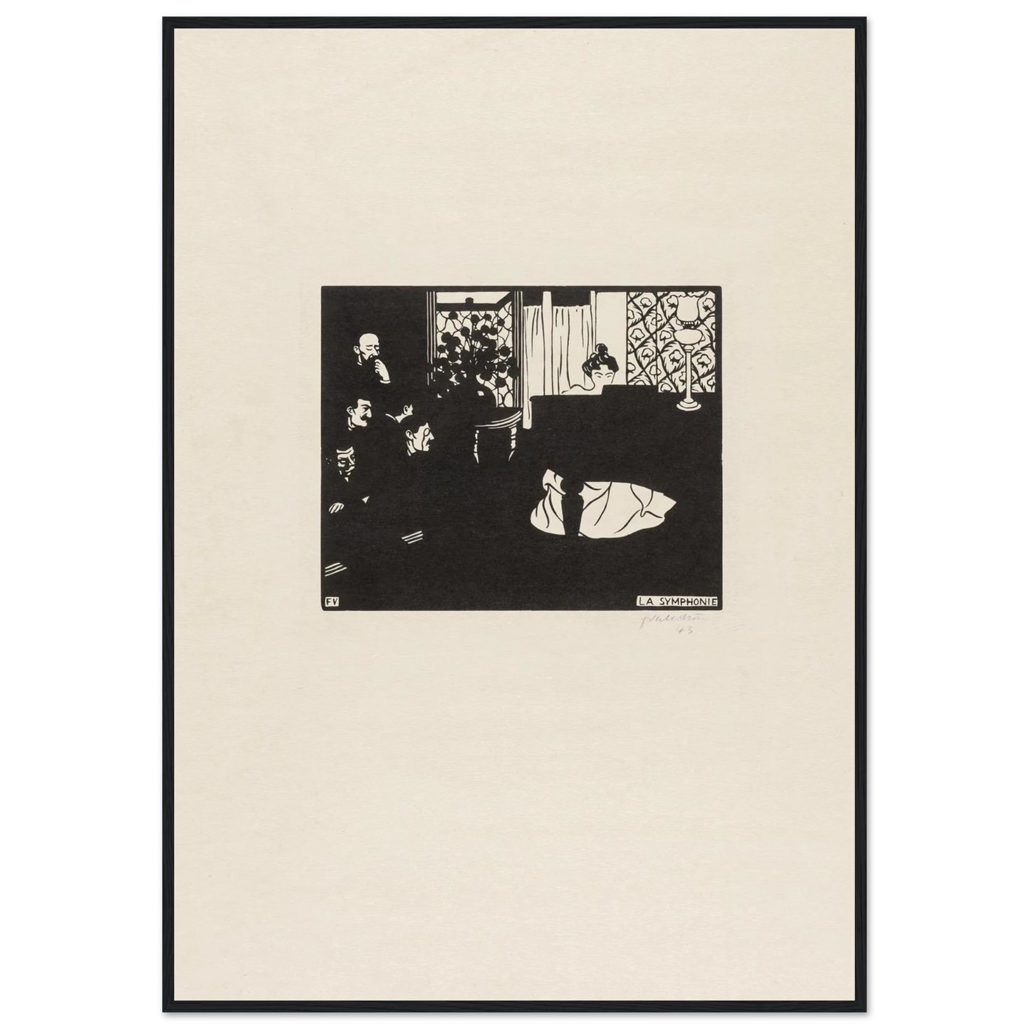 The Symphony (1897) Art Print | Felix Vallotton - Framed Poster - 30x40 cm / 12x16″ - Black frame