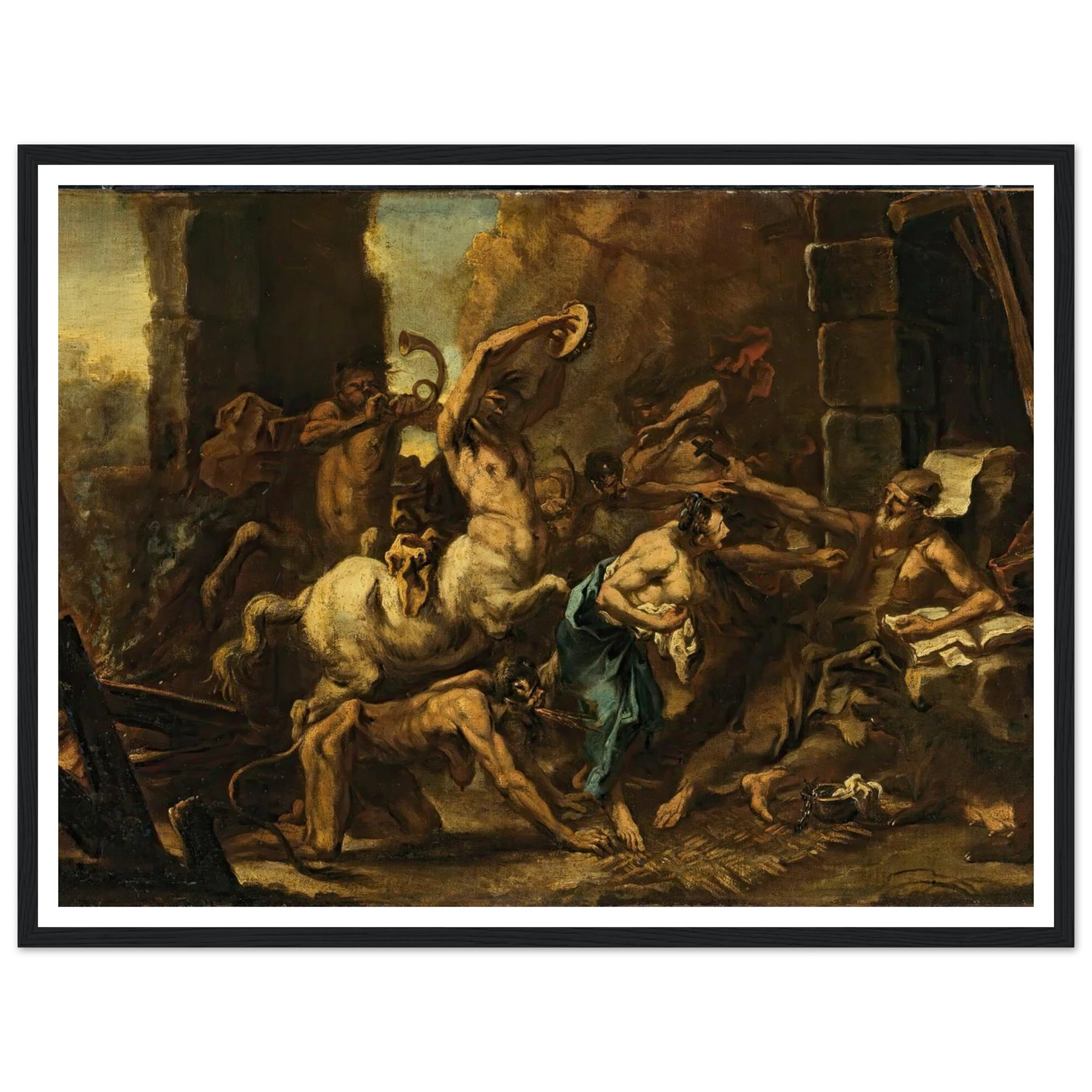 The Temptation Of Saint Anthony Art Print | Sebastiano Ricci - Framed Poster - 30x40 cm / 12x16″ - Black frame