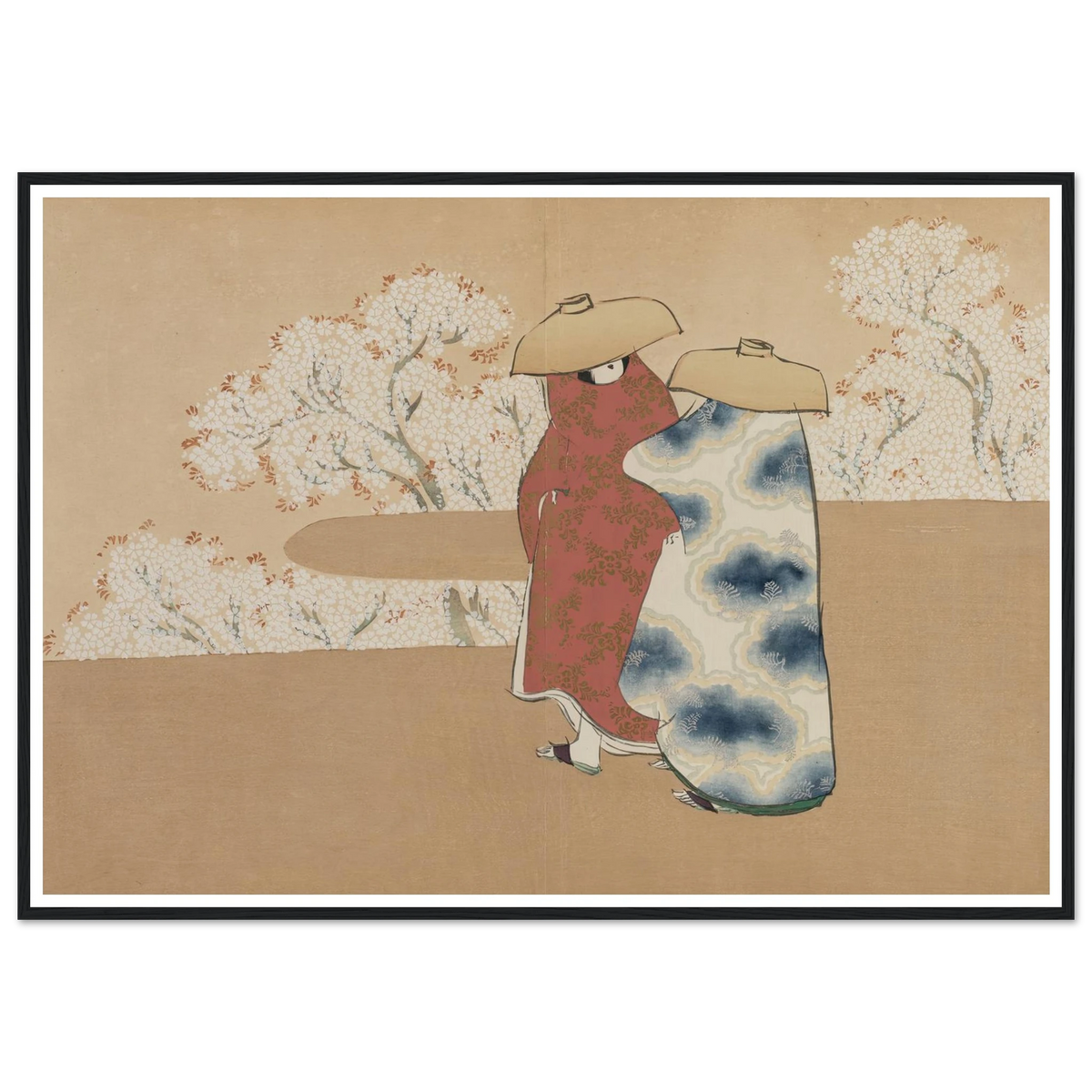 The Third Month (Yayoi) (1909-1910) Art Print | Kamisaka Sekka - Framed Poster - 30x40 cm / 12x16″ - Black frame