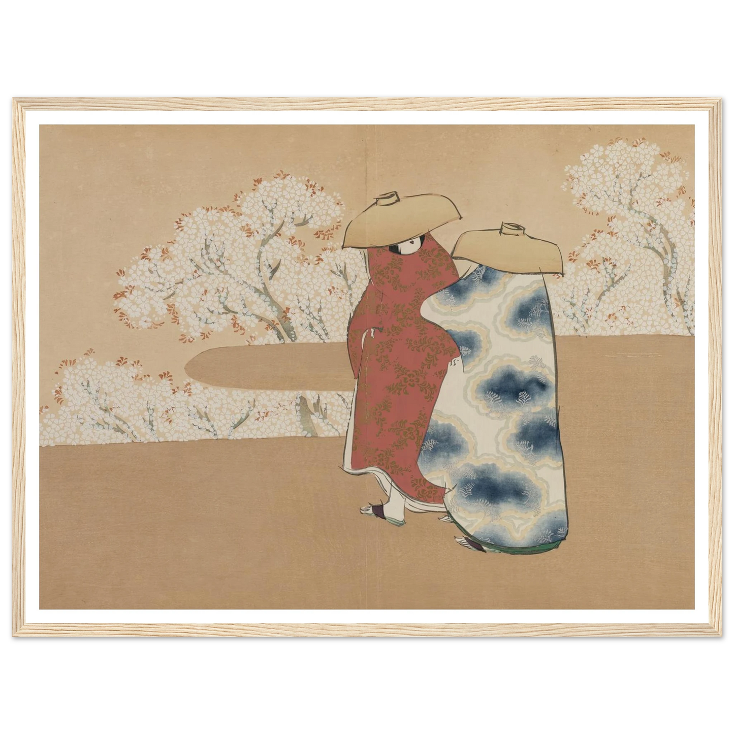 The Third Month (Yayoi) (1909-1910) Art Print | Kamisaka Sekka - Framed Poster - 30x40 cm / 12x16″ - Black frame
