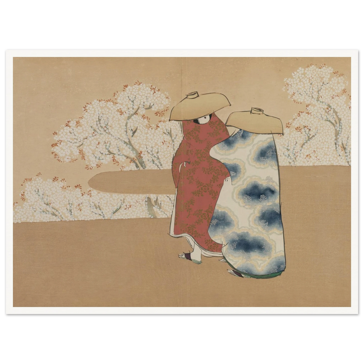 The Third Month (Yayoi) (1909-1910) Art Print | Kamisaka Sekka - Framed Poster - 30x40 cm / 12x16″ - Black frame