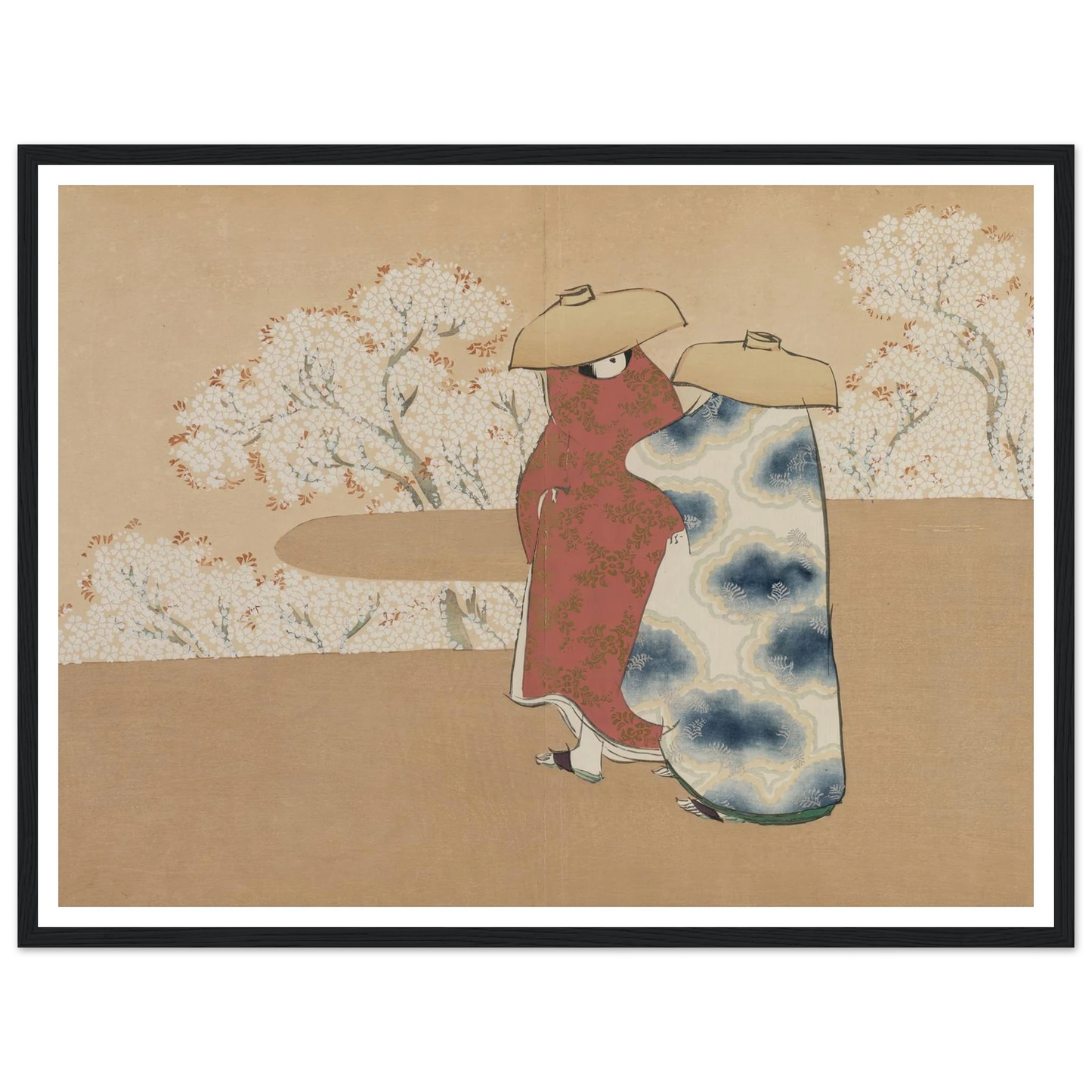 The Third Month (Yayoi) (1909-1910) Art Print | Kamisaka Sekka - Framed Poster - 30x40 cm / 12x16″ - Black frame