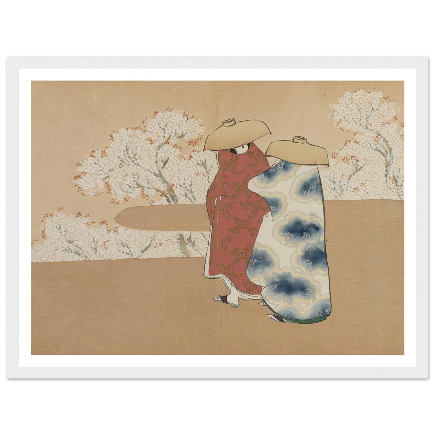 The Third Month (Yayoi) (1909-1910) Art Print | Kamisaka Sekka - Framed Poster - 30x40 cm / 12x16″ - Black frame