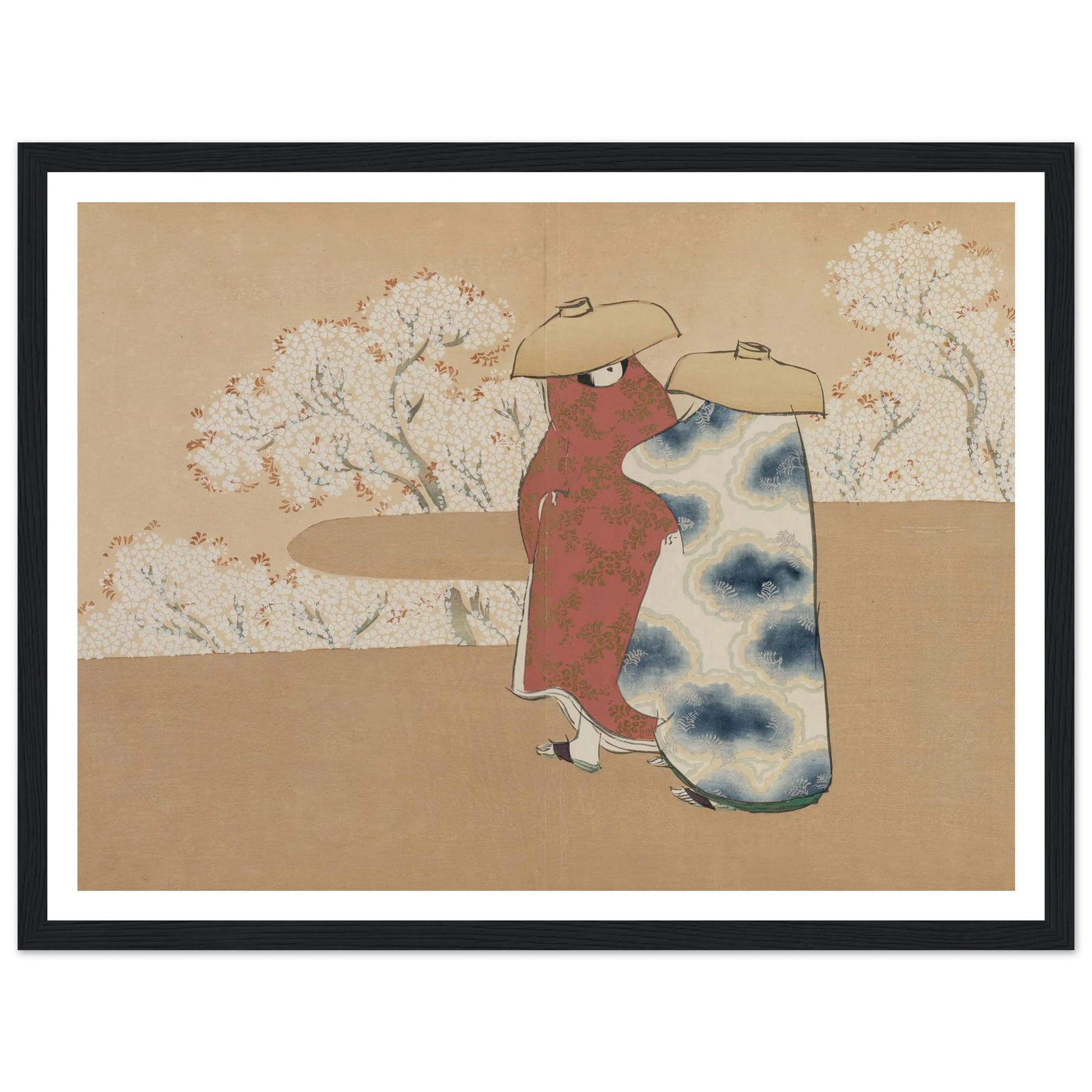 The Third Month (Yayoi) (1909-1910) Art Print | Kamisaka Sekka - Framed Poster - 30x40 cm / 12x16″ - Black frame