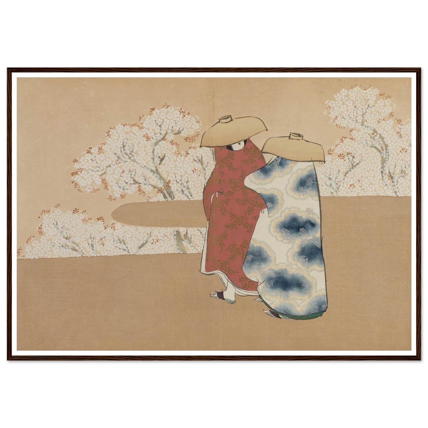 The Third Month (Yayoi) (1909-1910) Art Print | Kamisaka Sekka - Framed Poster - 30x40 cm / 12x16″ - Black frame